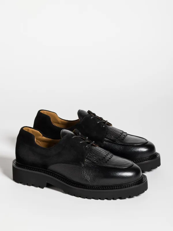 MAX BI-MATERIAL SUEDE BLACK made by Jacques Soloviere