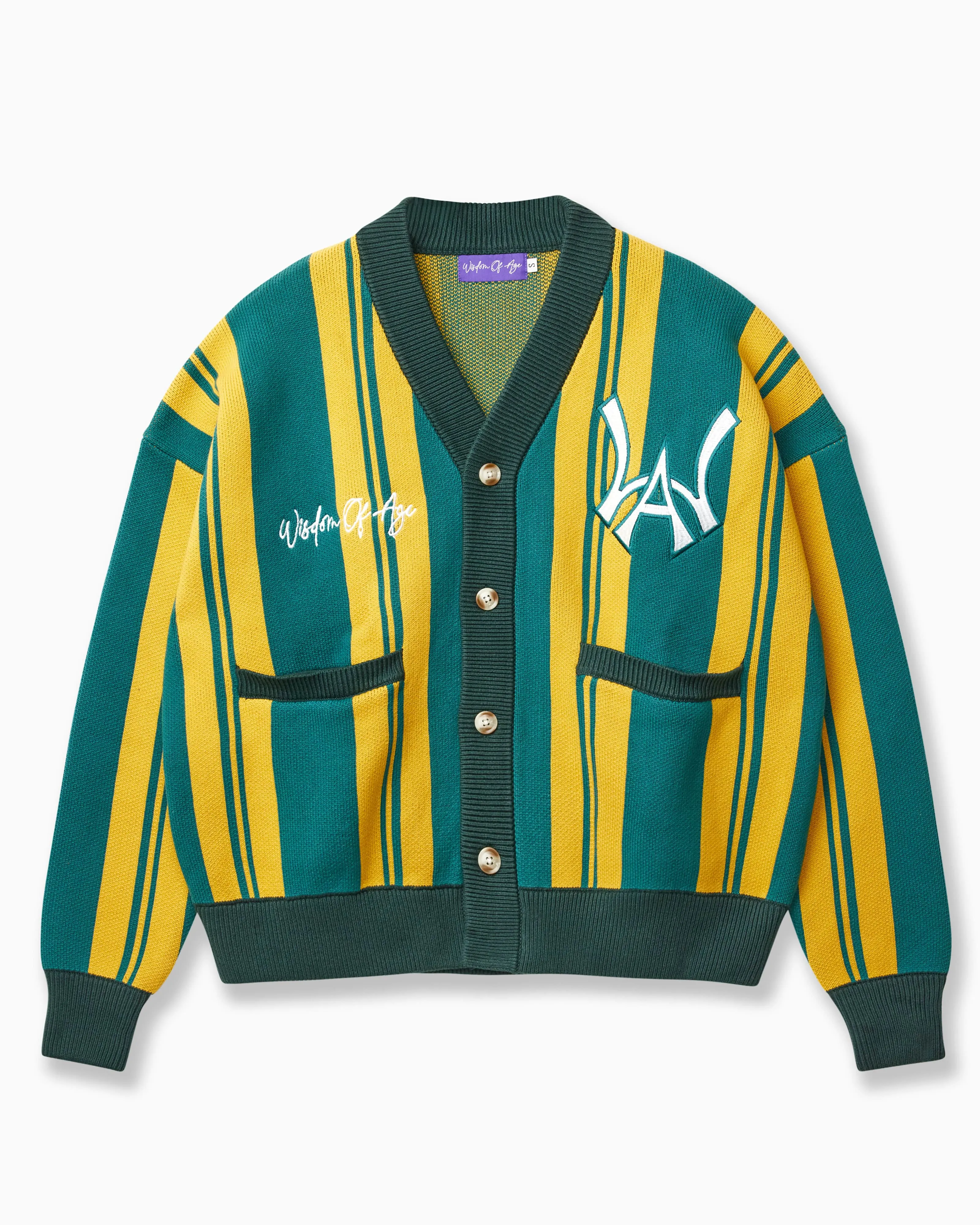 WOA City Cardigan- Teal & Yellow sold by Wisdom of Age