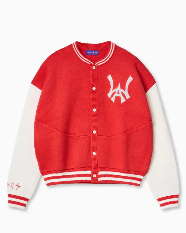 University Cardigan (V2)- Red sold by Wisdom of Age