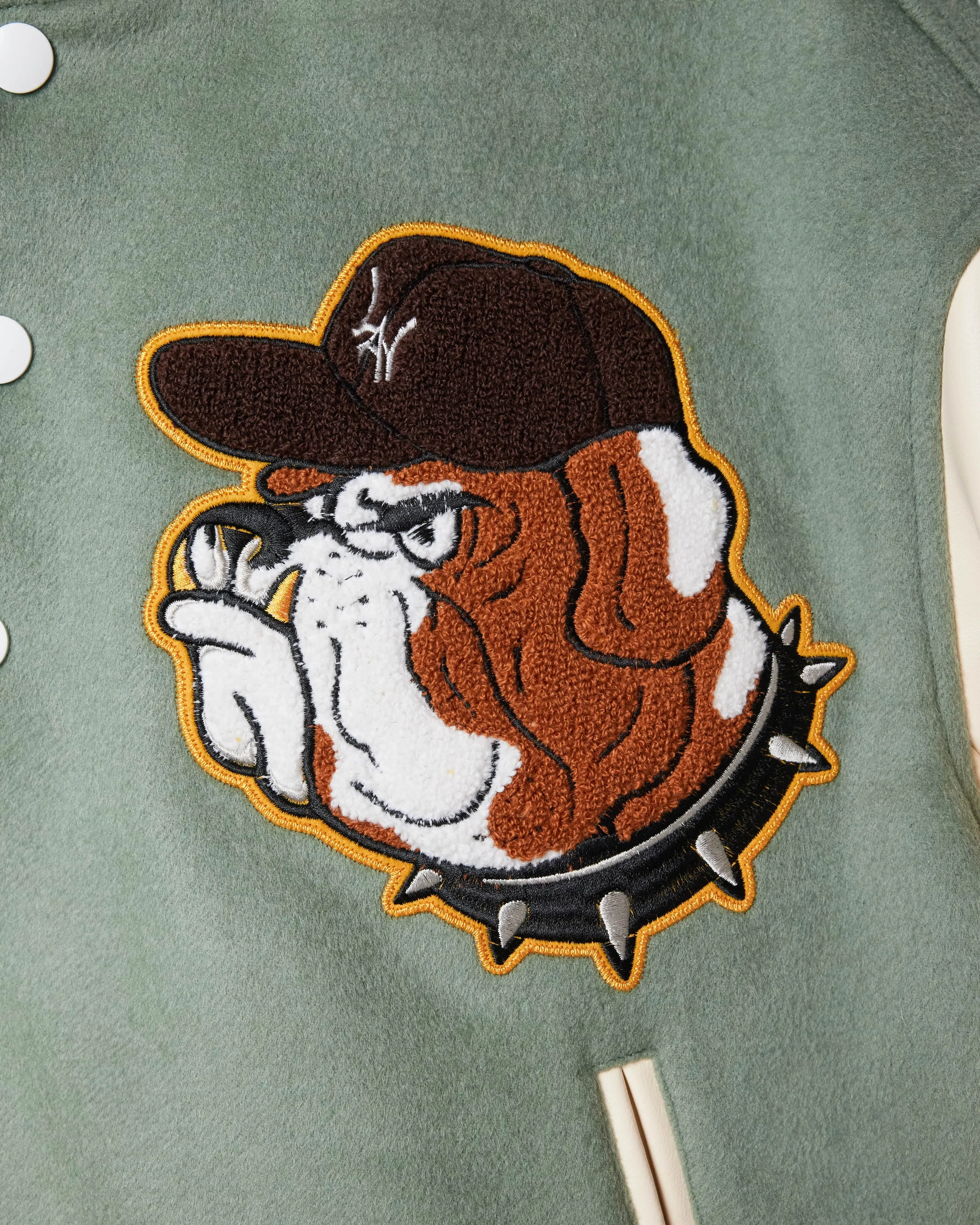 Bulldog Varsity Jacket - Sage Green sold by Wisdom of Age product image thumbnail 5