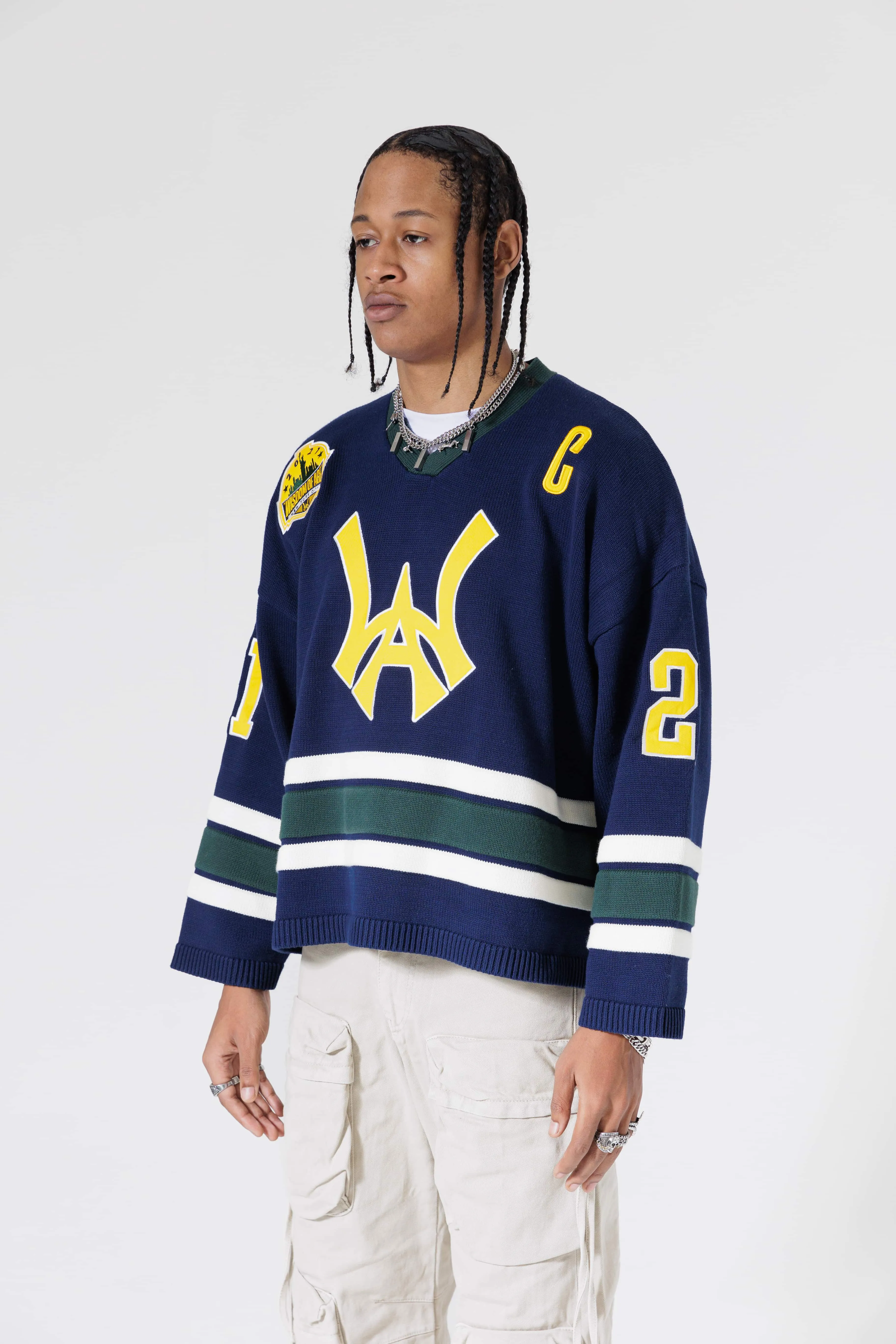 Knit Hockey Jersey - Navy sold by Wisdom of Age product image thumbnail 4