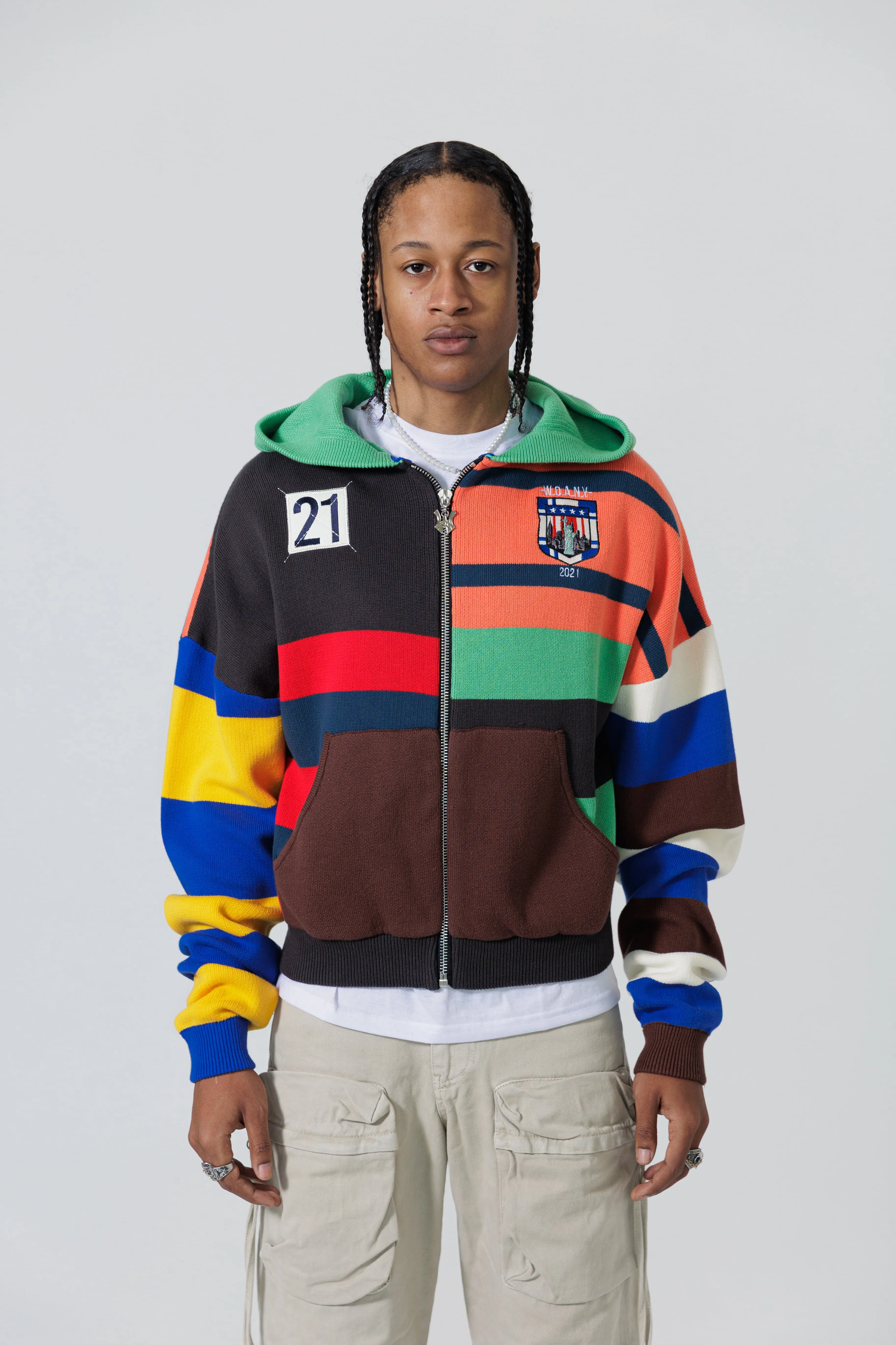 Clinton Rugby Knit Hoodie - Multi V2 sold by Wisdom of Age product image thumbnail 3