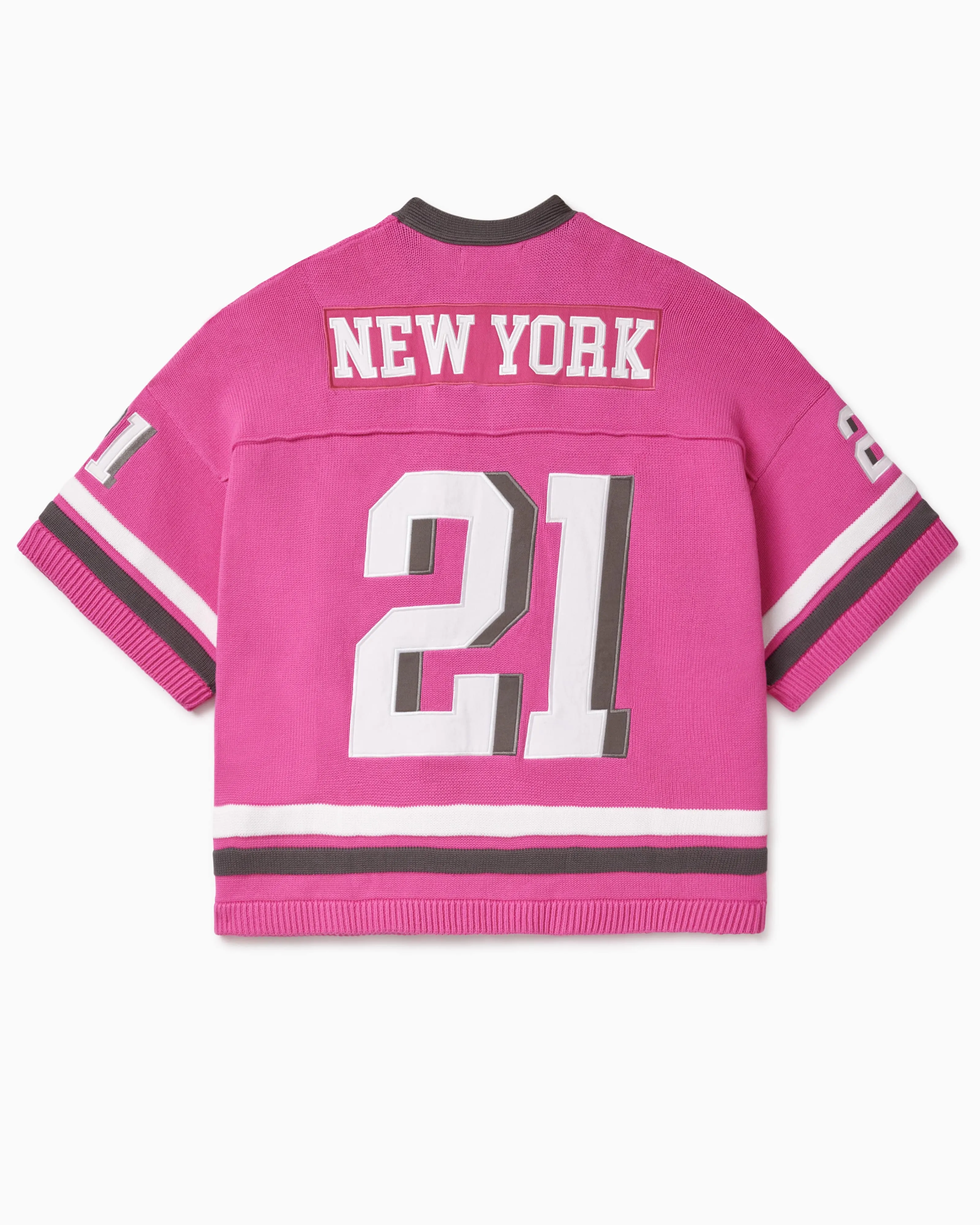 Skyline Knit Football Jersey- Pink/Charcoal sold by Wisdom of Age product image thumbnail 2