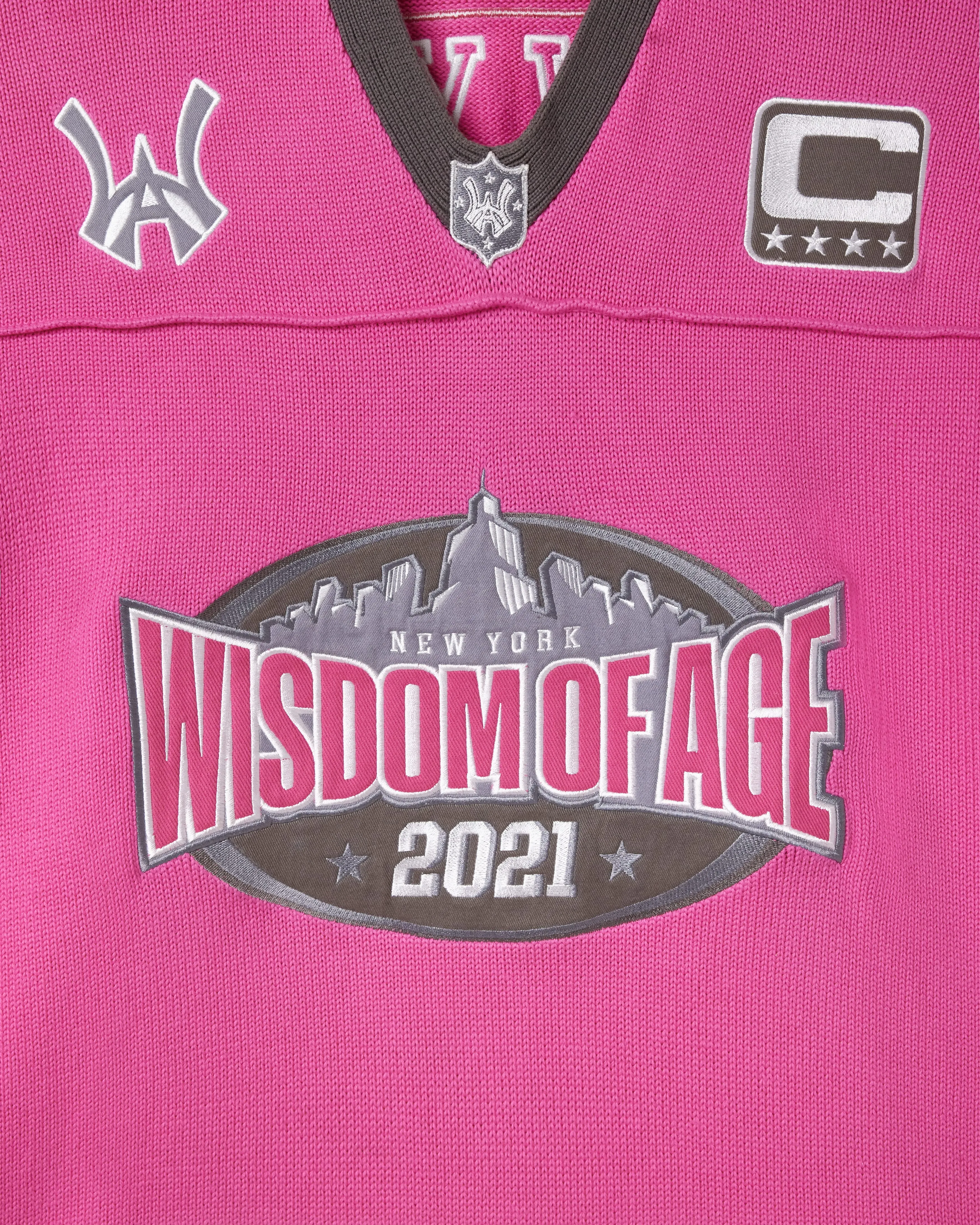 Skyline Knit Football Jersey- Pink/Charcoal sold by Wisdom of Age product image thumbnail 3