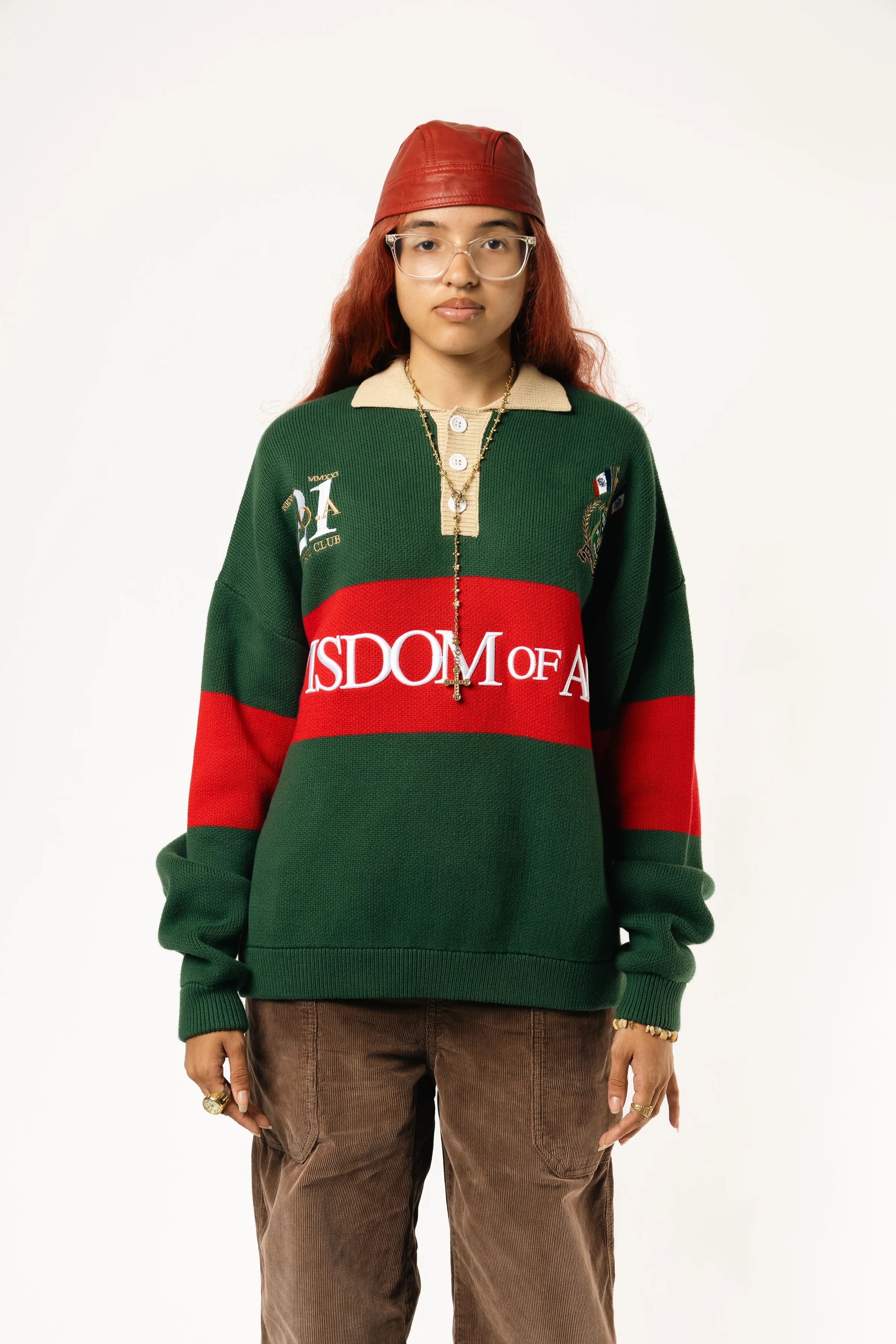 Bleecker Rugby Polo LS - Green & Red sold by Wisdom of Age product image thumbnail 4