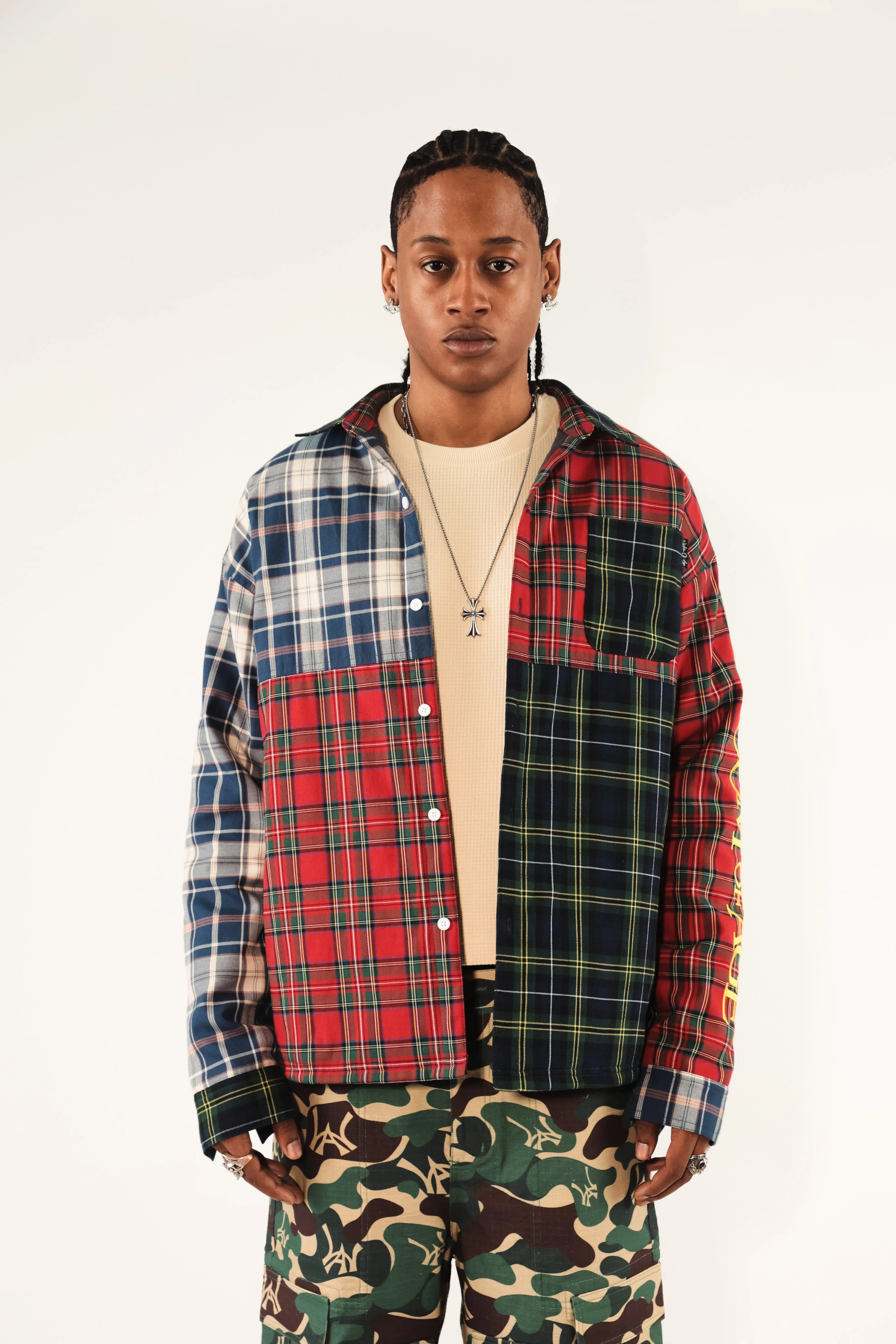 Patchwork Flannel Shirt Jacket- Multi sold by Wisdom of Age product image thumbnail 3