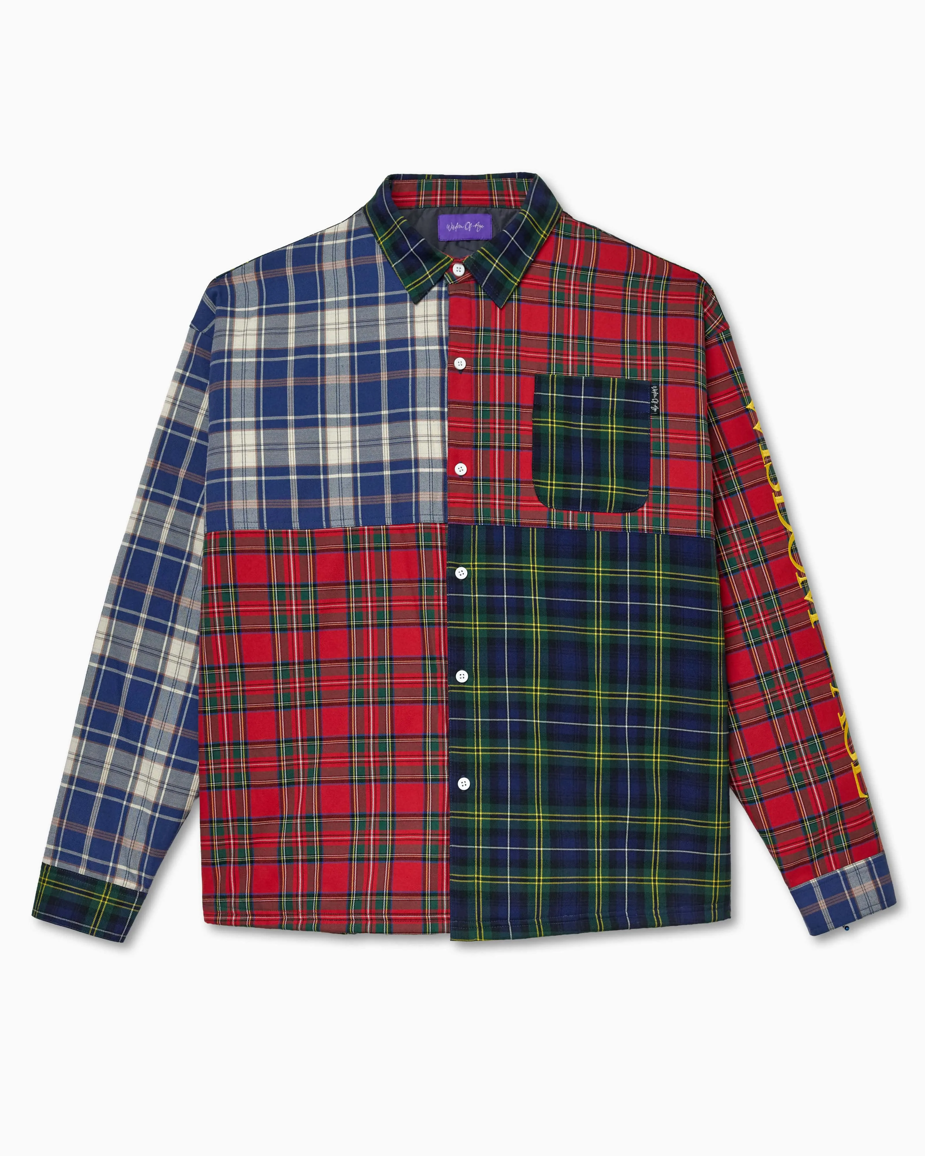 Patchwork Flannel Shirt Jacket- Multi sold by Wisdom of Age