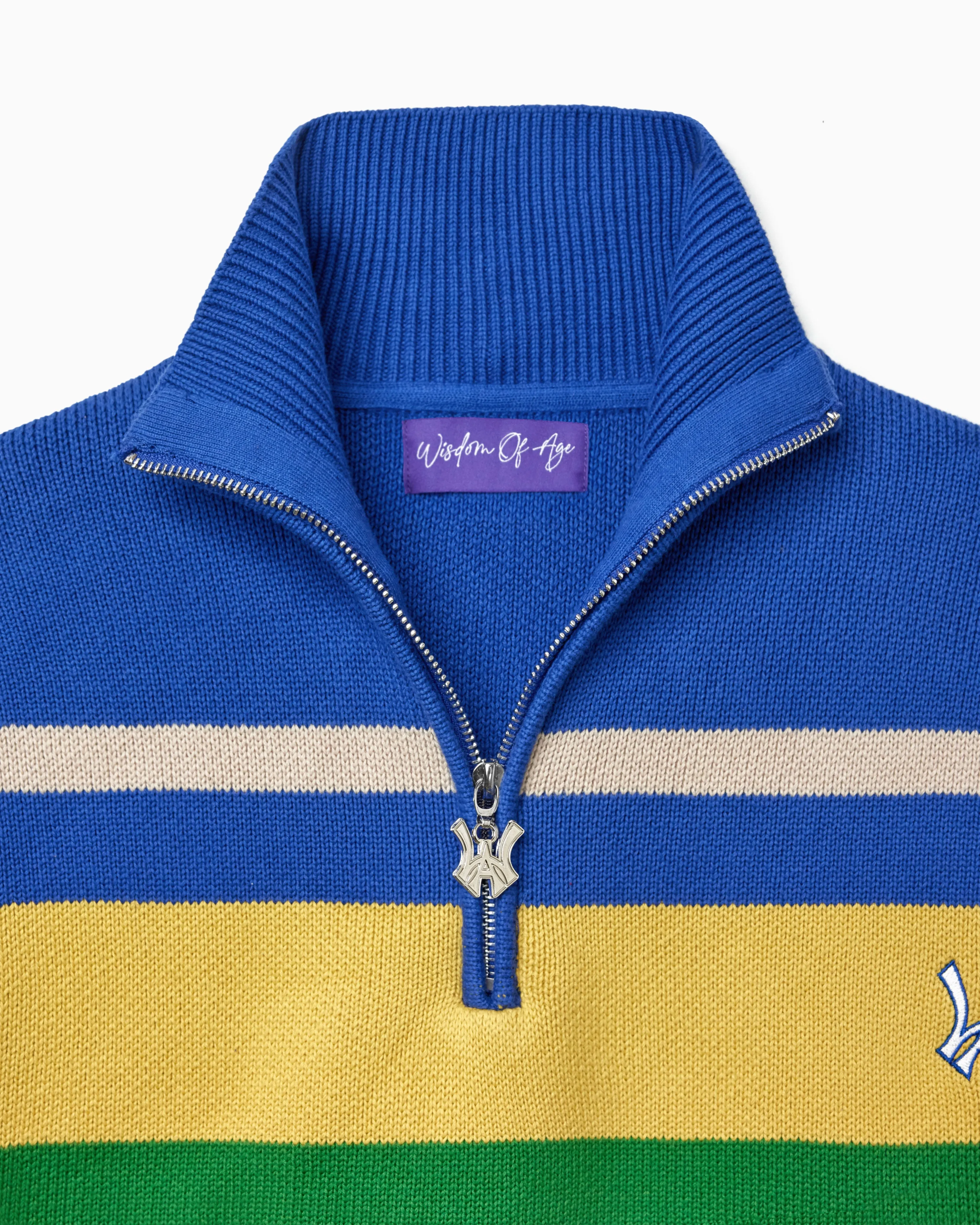 Horizon Stripe Quarter Zip Sweater- Multi sold by Wisdom of Age product image thumbnail 5