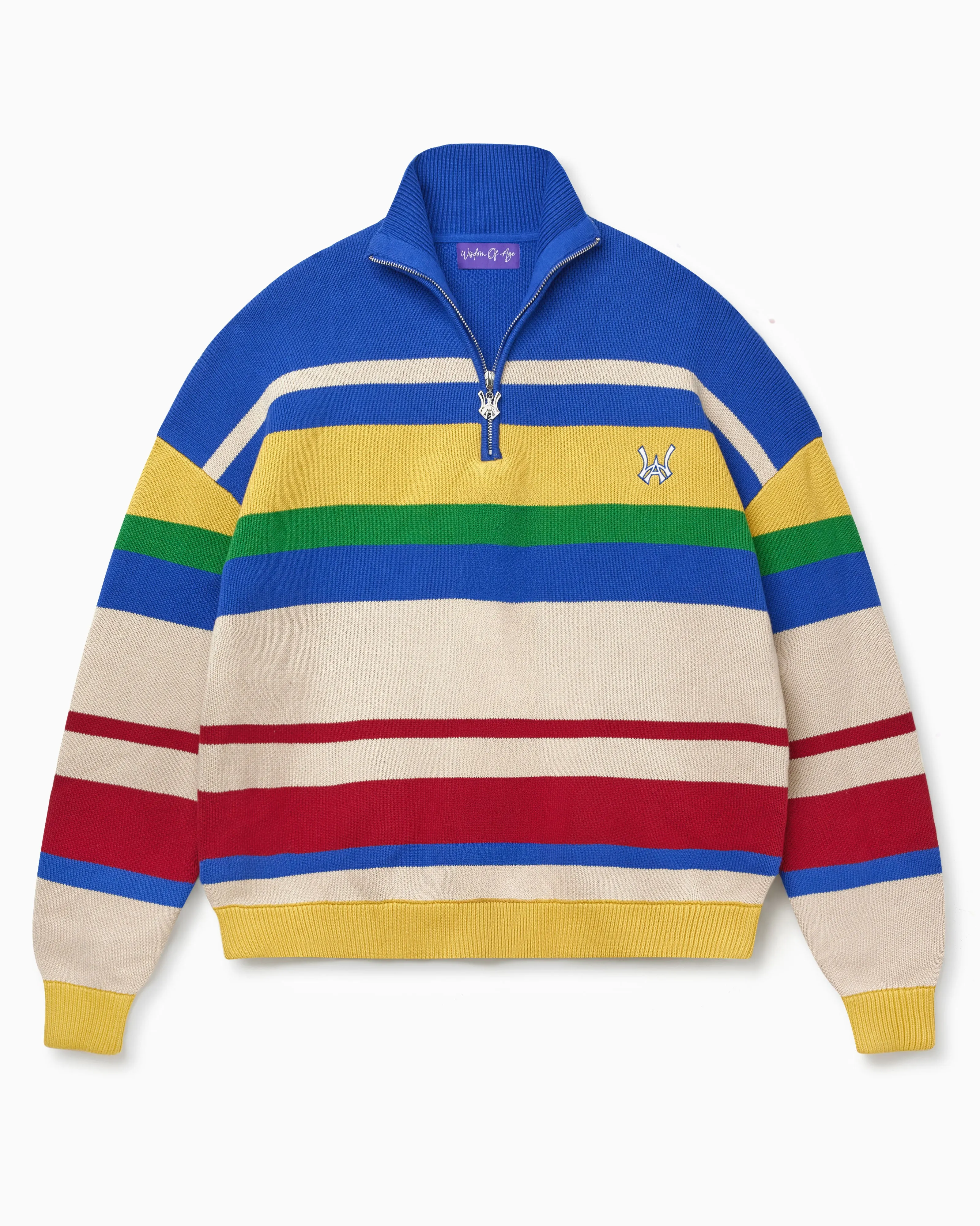 Horizon Stripe Quarter Zip Sweater- Multi sold by Wisdom of Age product image thumbnail 2