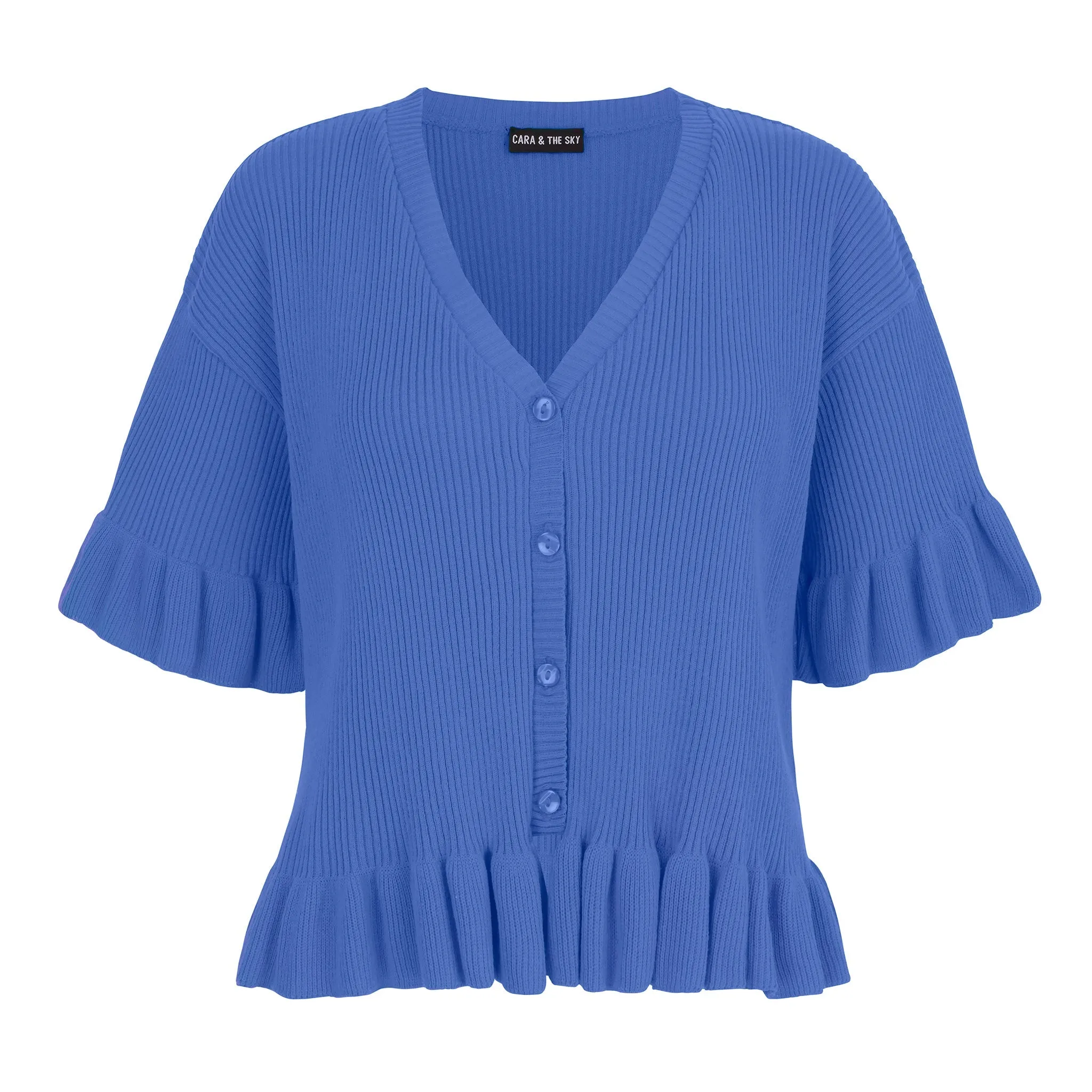 Marlow Ruffle Co-Ord Cardigan - Blue sold by Cara & The Sky product image thumbnail 2