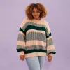 Louise Stripe Balloon Sleeve Jumper - Bottle Green sold by Cara & The Sky