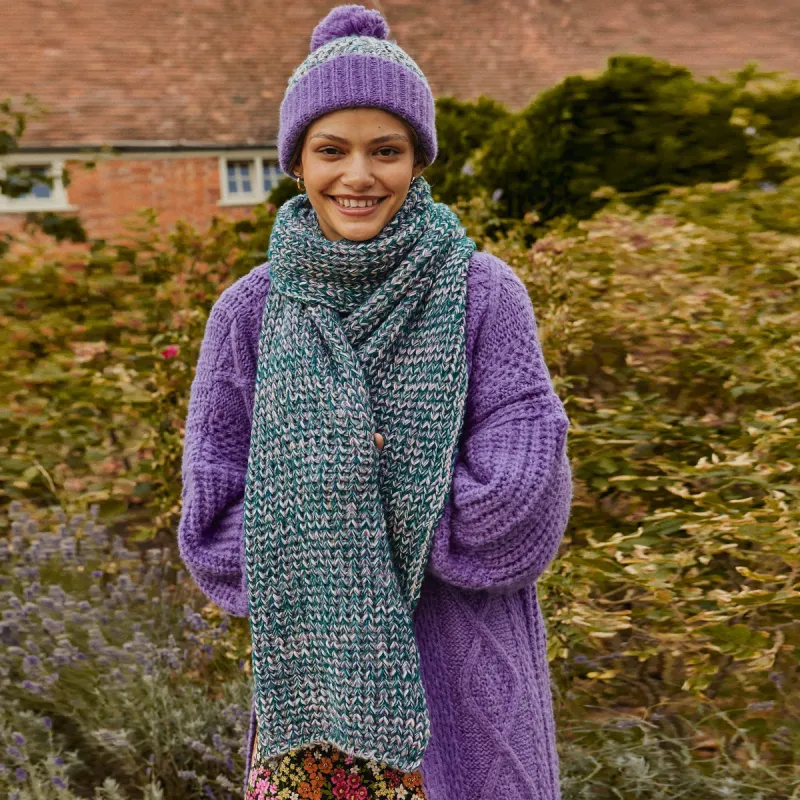 Florence Twist Oversized Chunky Knit Scarf - Purple sold by Cara & The Sky