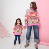 Poppy Heart Intarsia Balloon Sleeve Oversized Jumper - Blue sold by Cara & The Sky