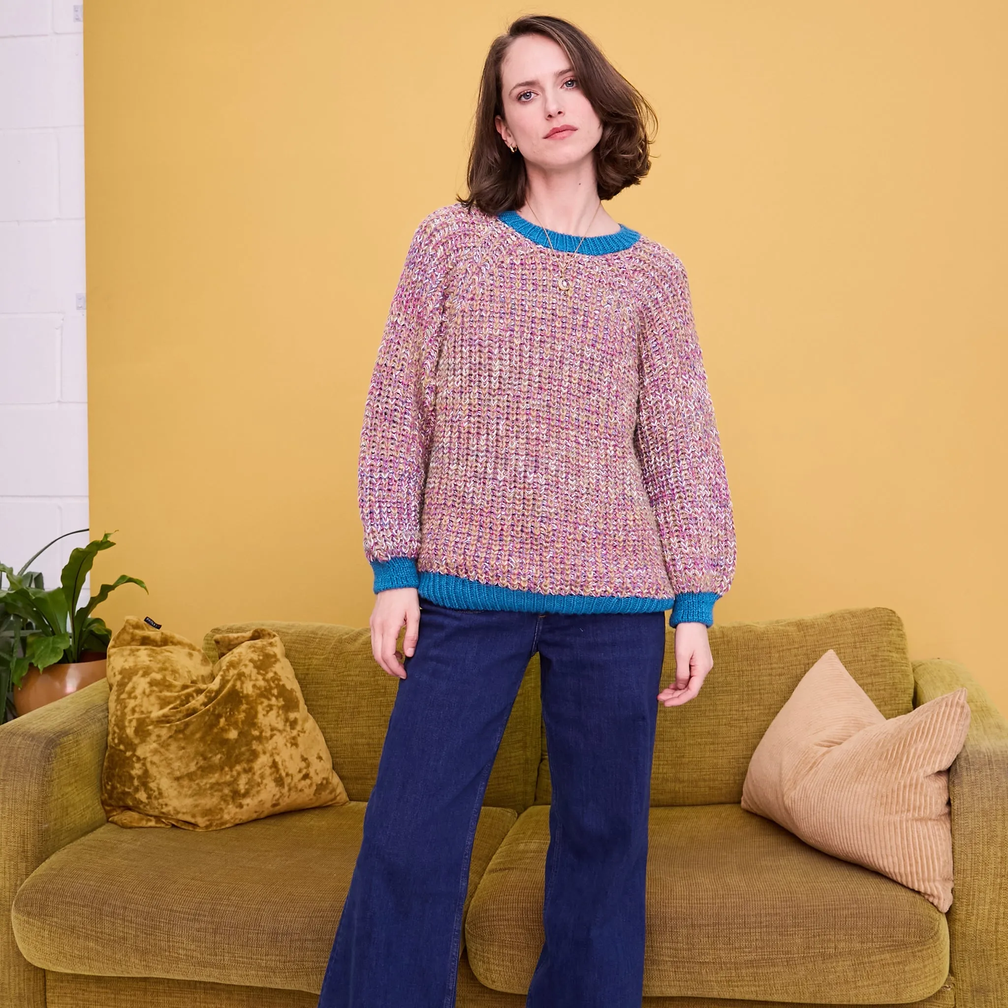 Debbie Recycled Cotton Blend Oversized Balloon Sleeve Jumper - Teal sold by Cara & The Sky product image thumbnail 3