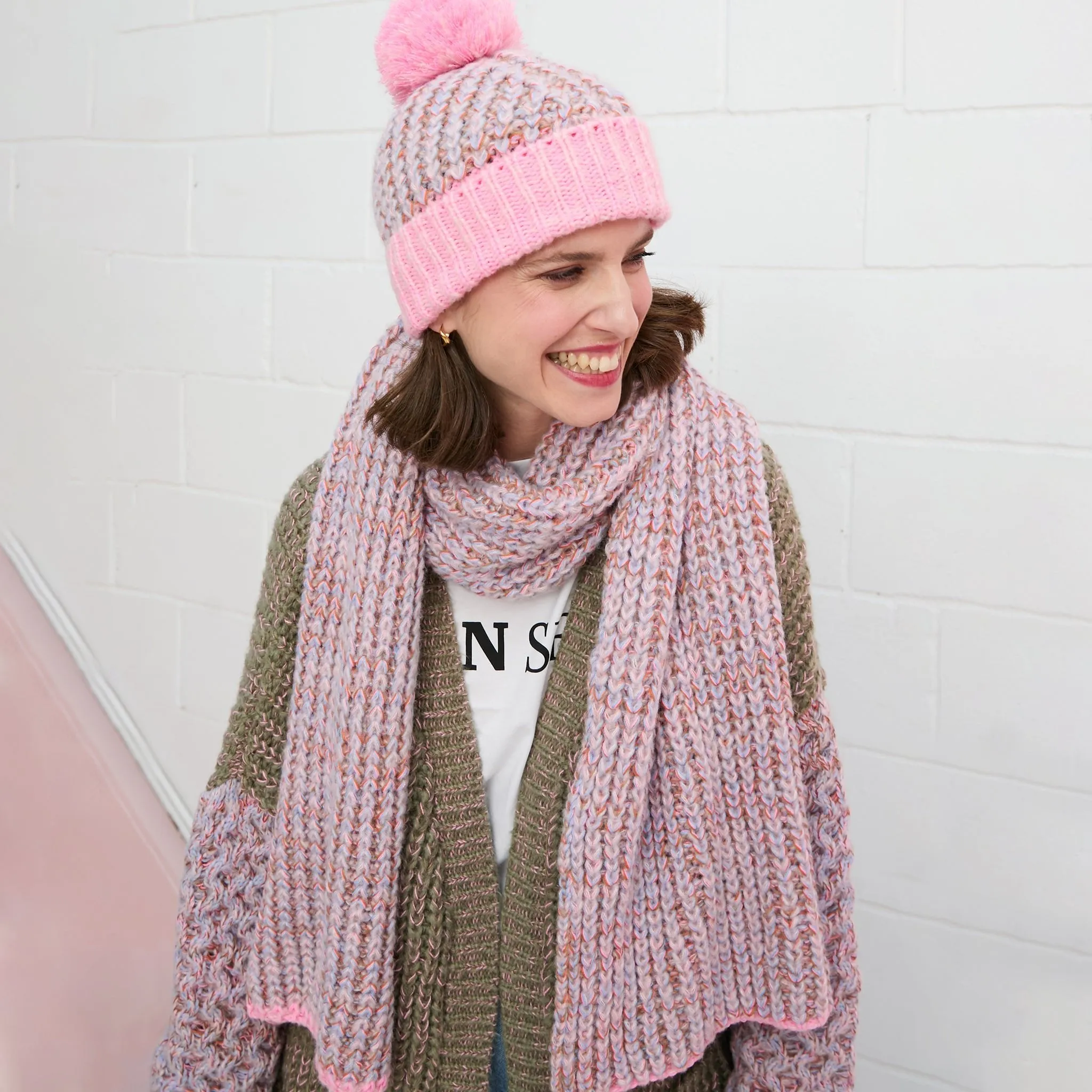 Florence Twist Oversized Knitted Scarf - Pink sold by Cara & The Sky