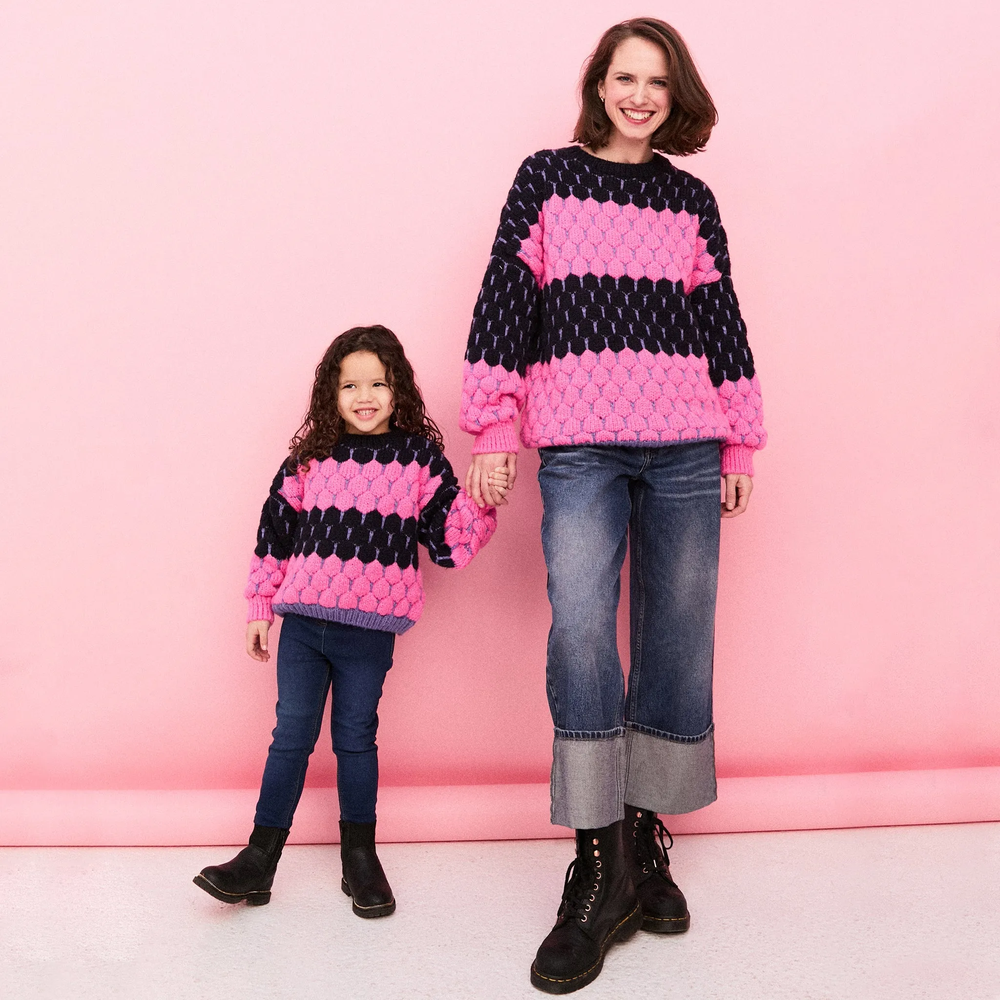 Marissa Stripe Bubble Stitch Jumper - Navy sold by Cara & The Sky product image thumbnail 5