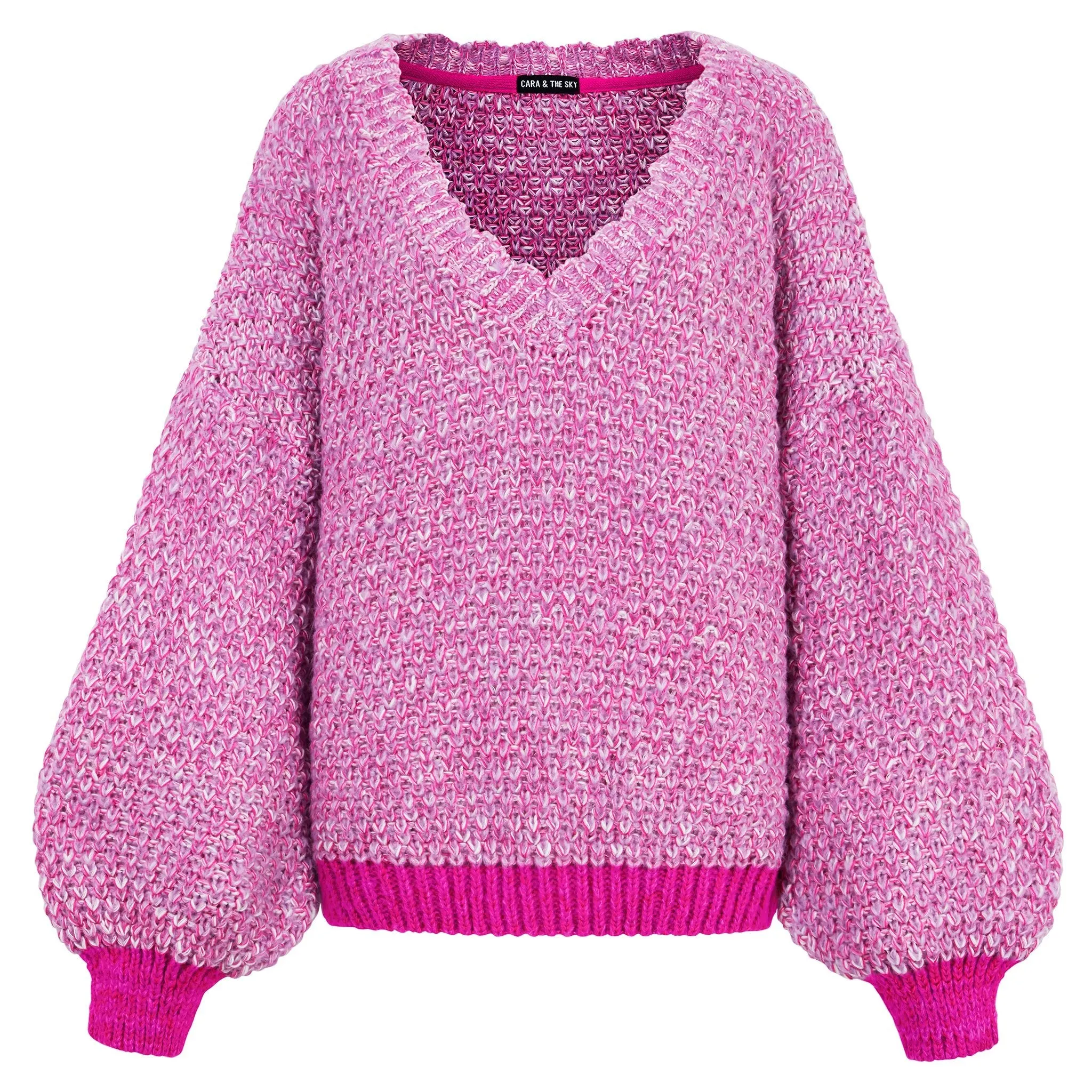 Zohar Twist Oversized V Neck Jumper - Pink sold by Cara & The Sky product image thumbnail 2