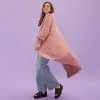 RESALE | Alex Cable Balloon Sleeve Maxi Cardigan - Dusky Pink sold by Cara & The Sky