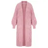 RESALE | Alex Cable Balloon Sleeve Maxi Cardigan - Dusky Pink sold by Cara & The Sky