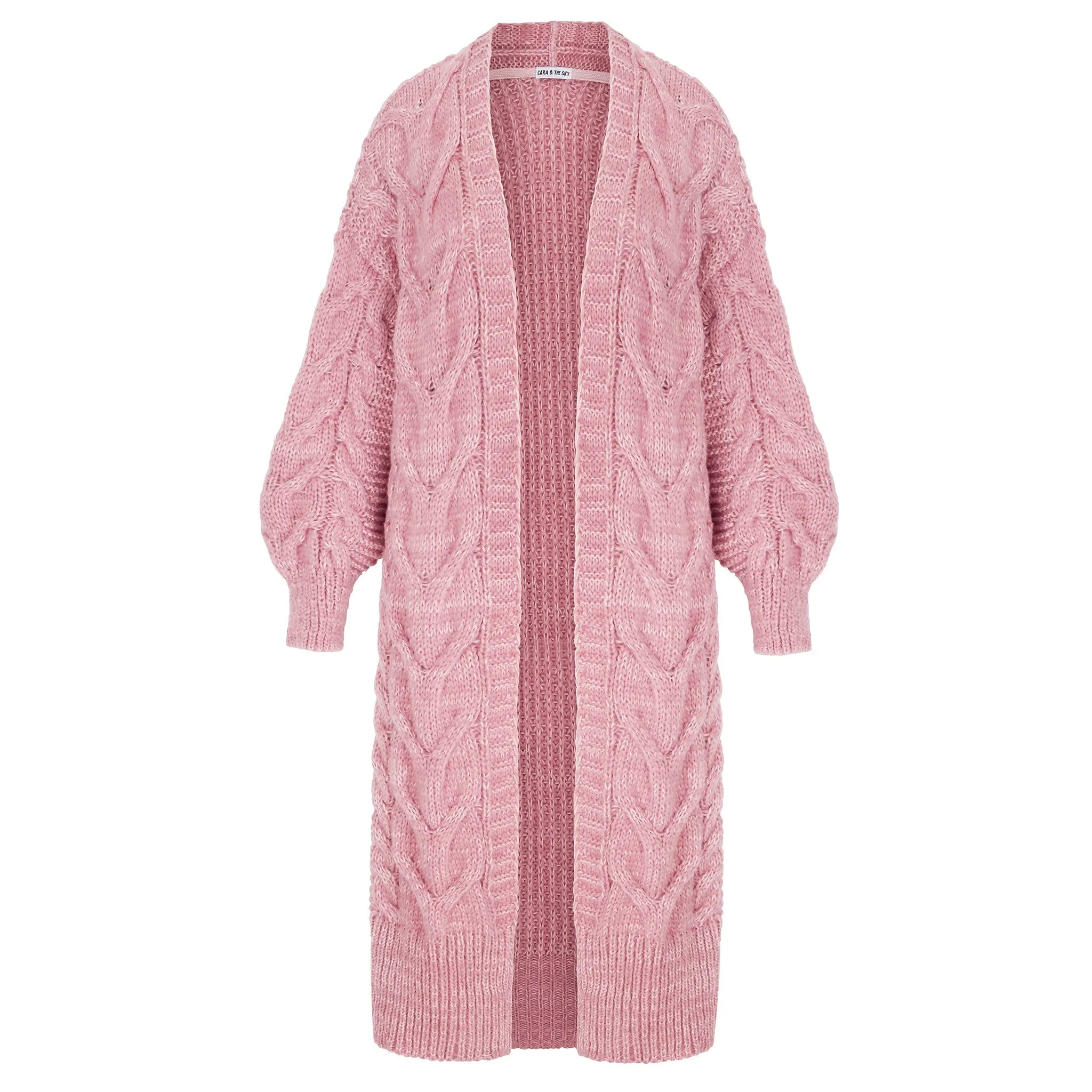 RESALE | Alex Cable Balloon Sleeve Maxi Cardigan - Dusky Pink sold by Cara & The Sky product image thumbnail 2