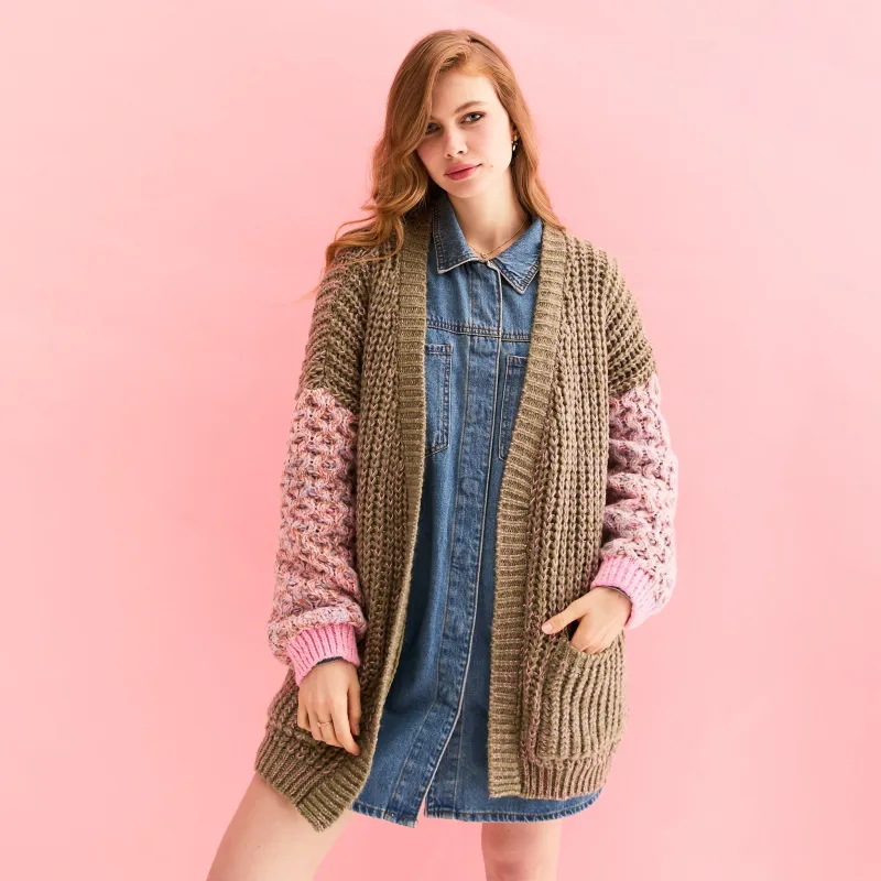 RESALE | Madison Oversized Balloon Sleeve Knit Cardigan - Khaki sold by Cara & The Sky