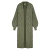 RESALE | Alex Cable Balloon Sleeve Maxi Cardigan - Khaki sold by Cara & The Sky
