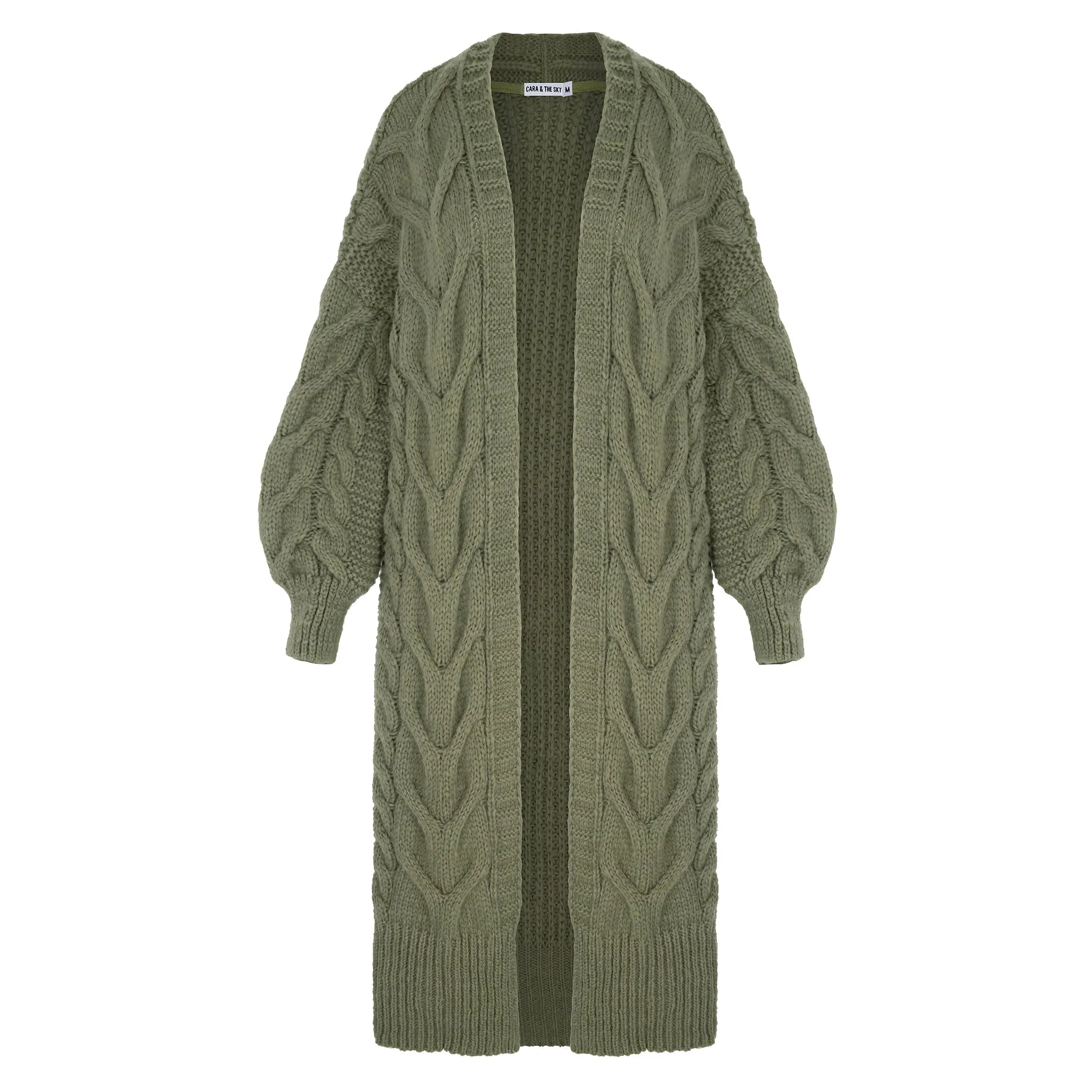 RESALE | Alex Cable Balloon Sleeve Maxi Cardigan - Khaki sold by Cara & The Sky product image thumbnail 2