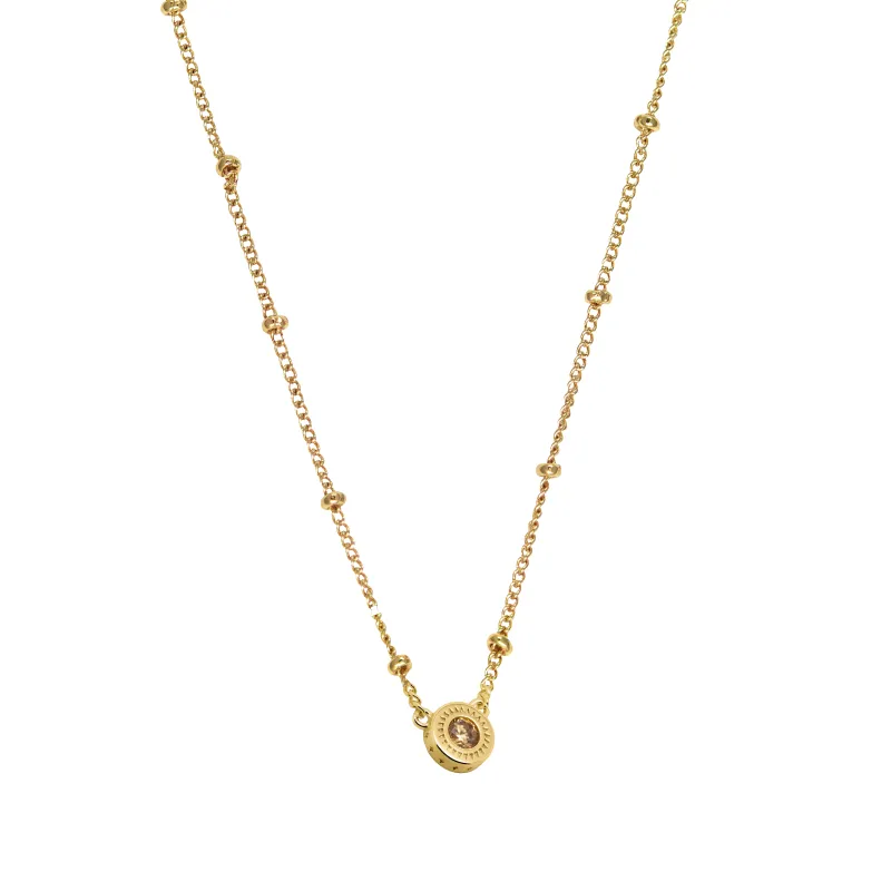 Champagne Jewelled Charm Necklace sold by Cara & The Sky