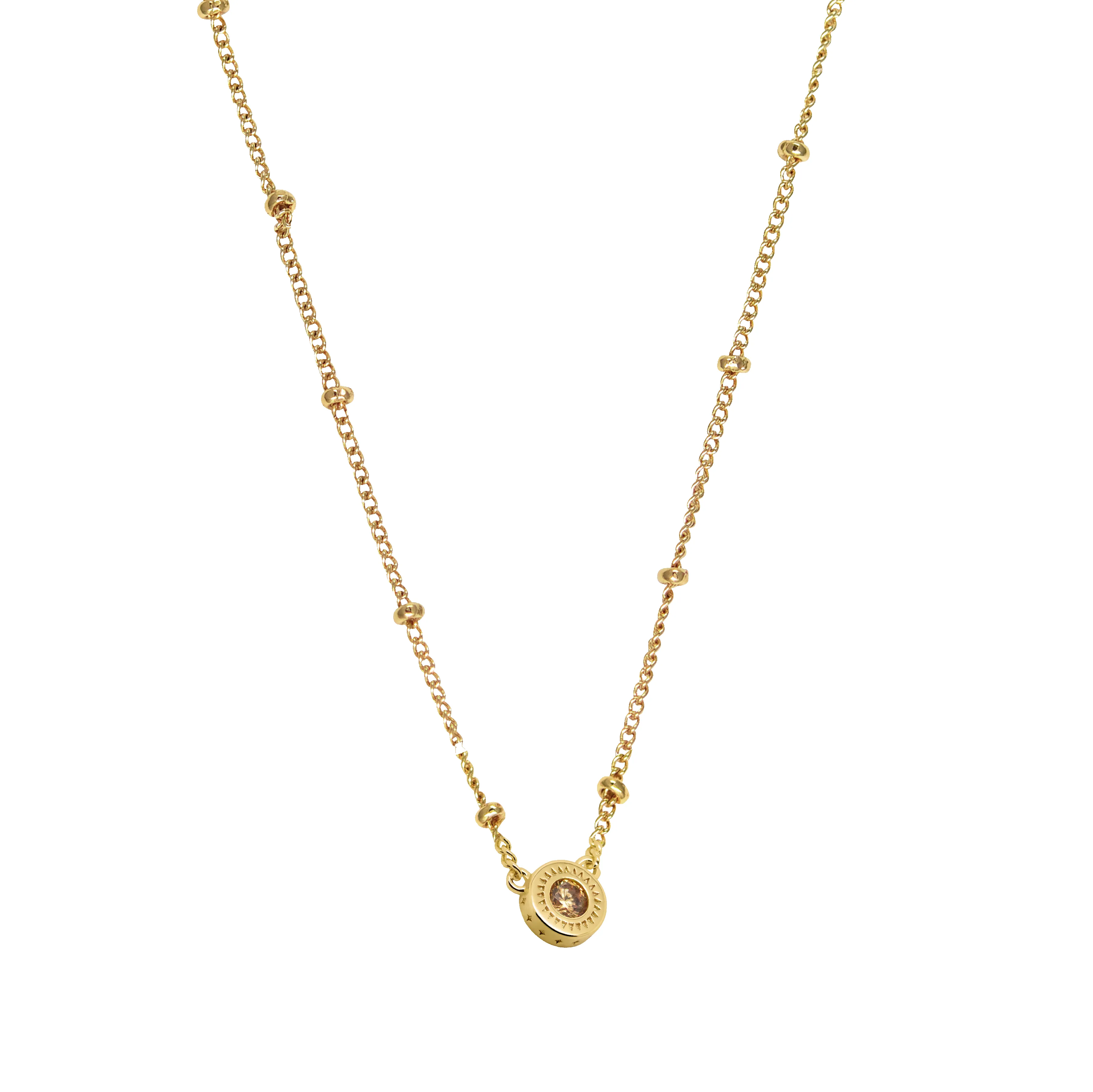 Champagne Jewelled Charm Necklace sold by Cara & The Sky