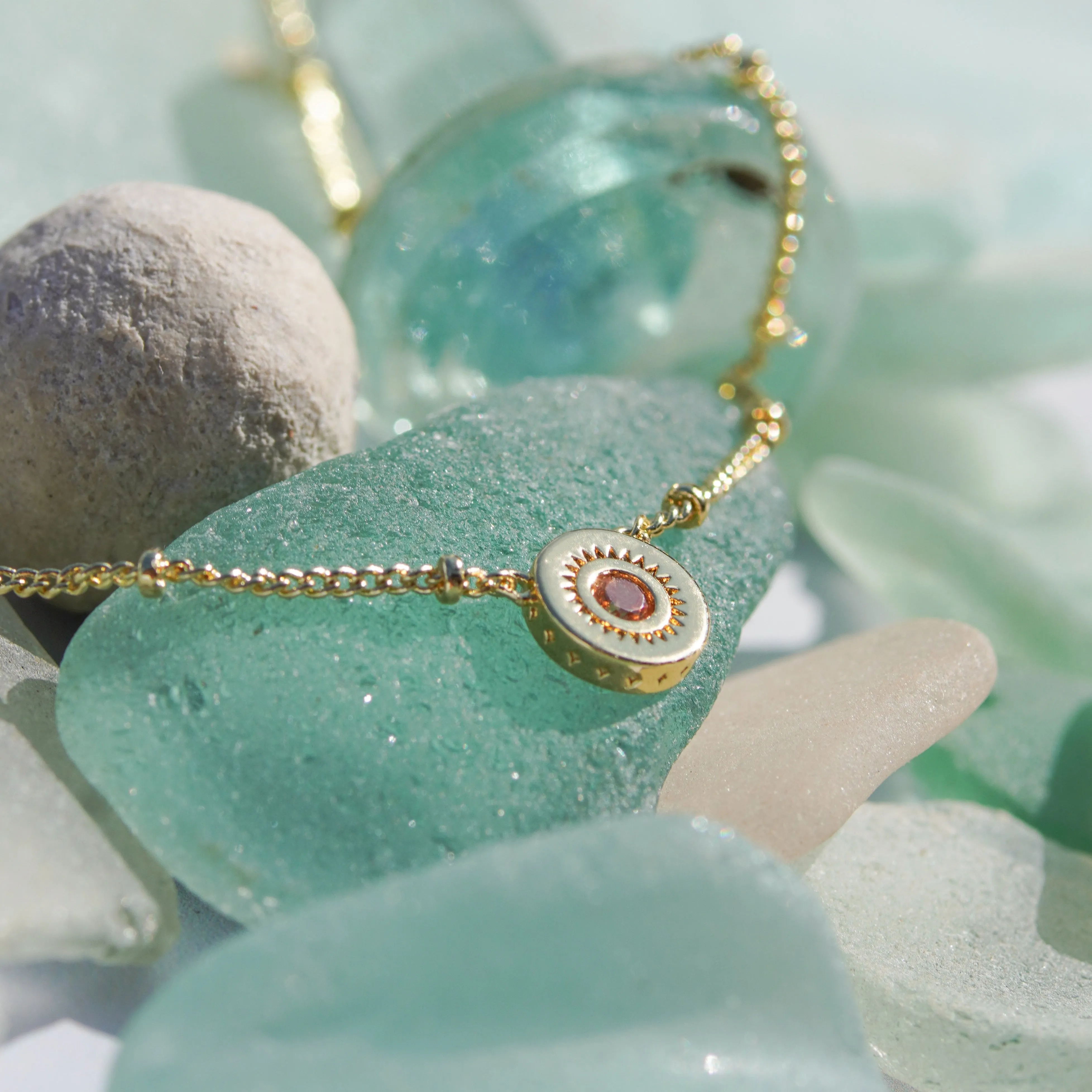 Champagne Jewelled Charm Necklace sold by Cara & The Sky product image thumbnail 5