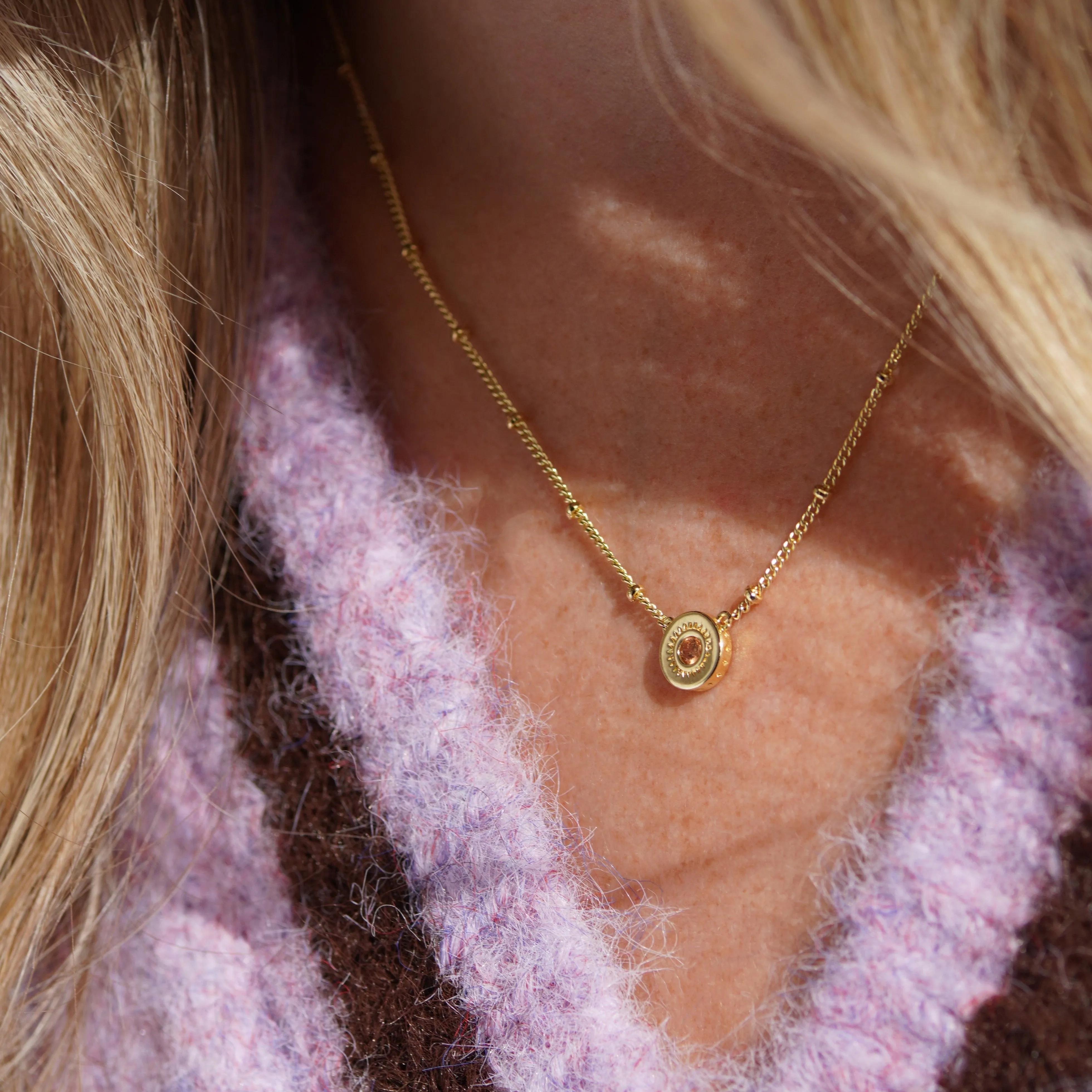 Champagne Jewelled Charm Necklace sold by Cara & The Sky product image thumbnail 3