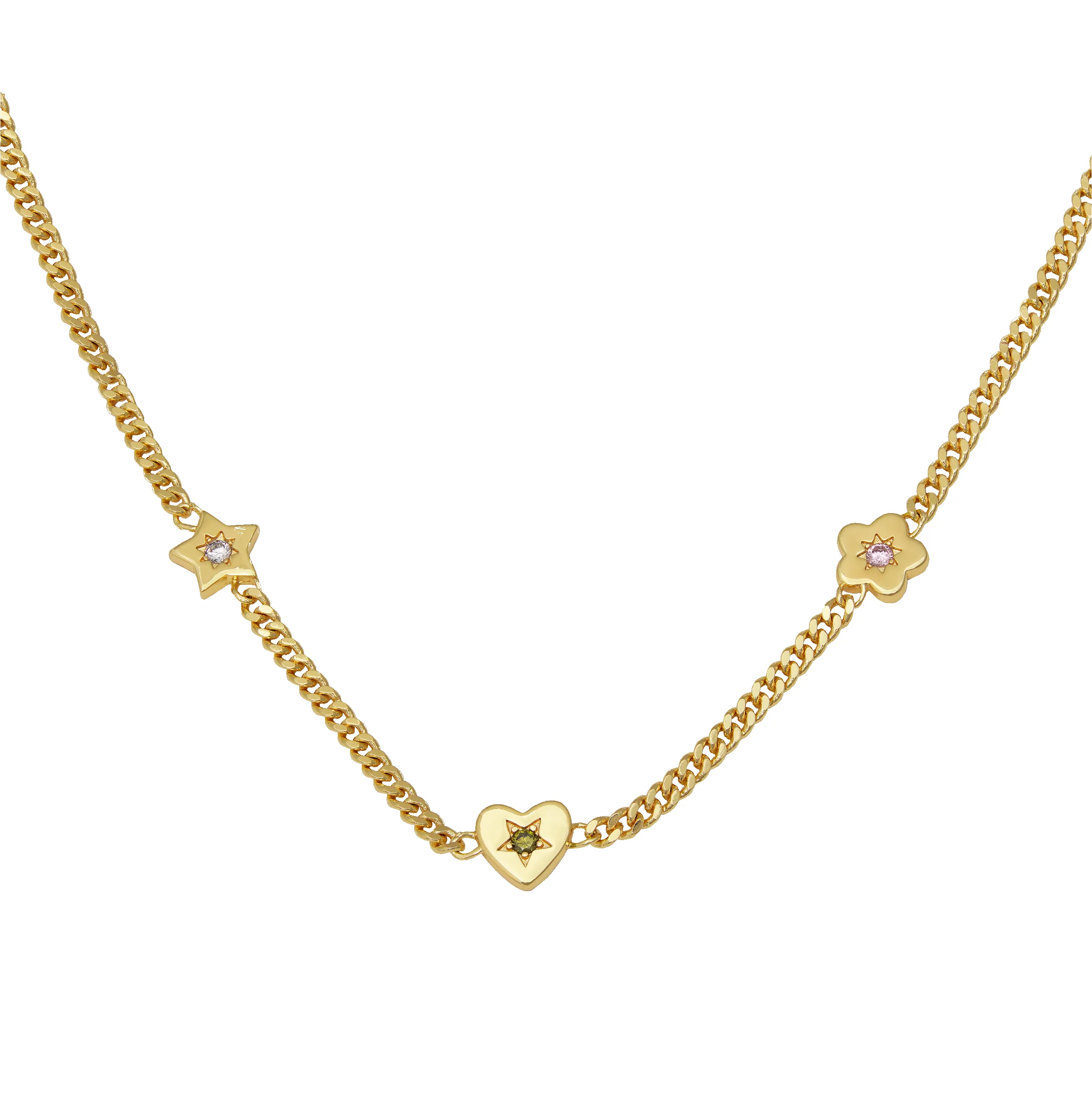 Retro Gemstone Charm Necklace sold by Cara & The Sky