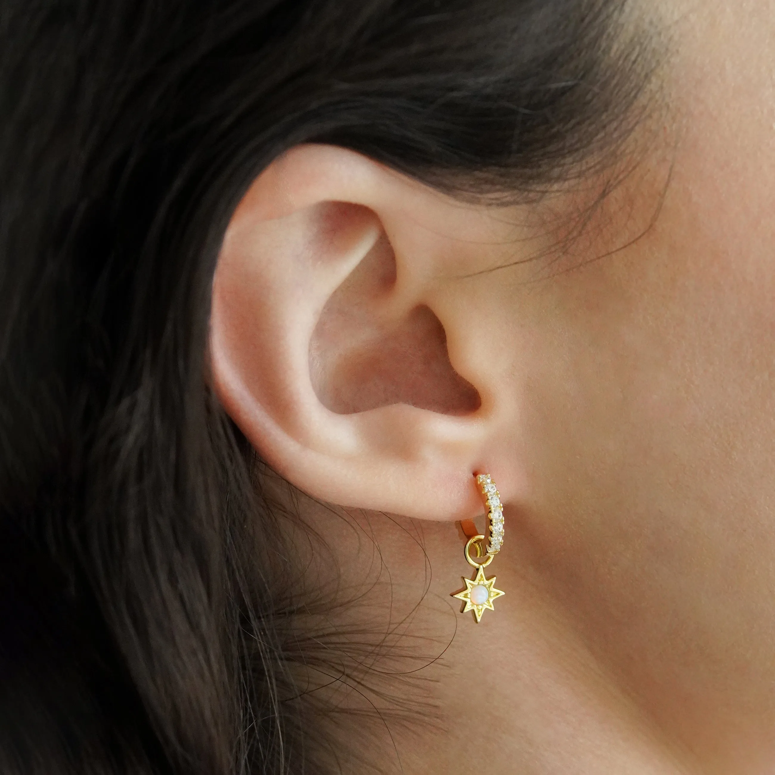 Opal Starburst Jewelled Hoop Earrings sold by Cara & The Sky product image thumbnail 2