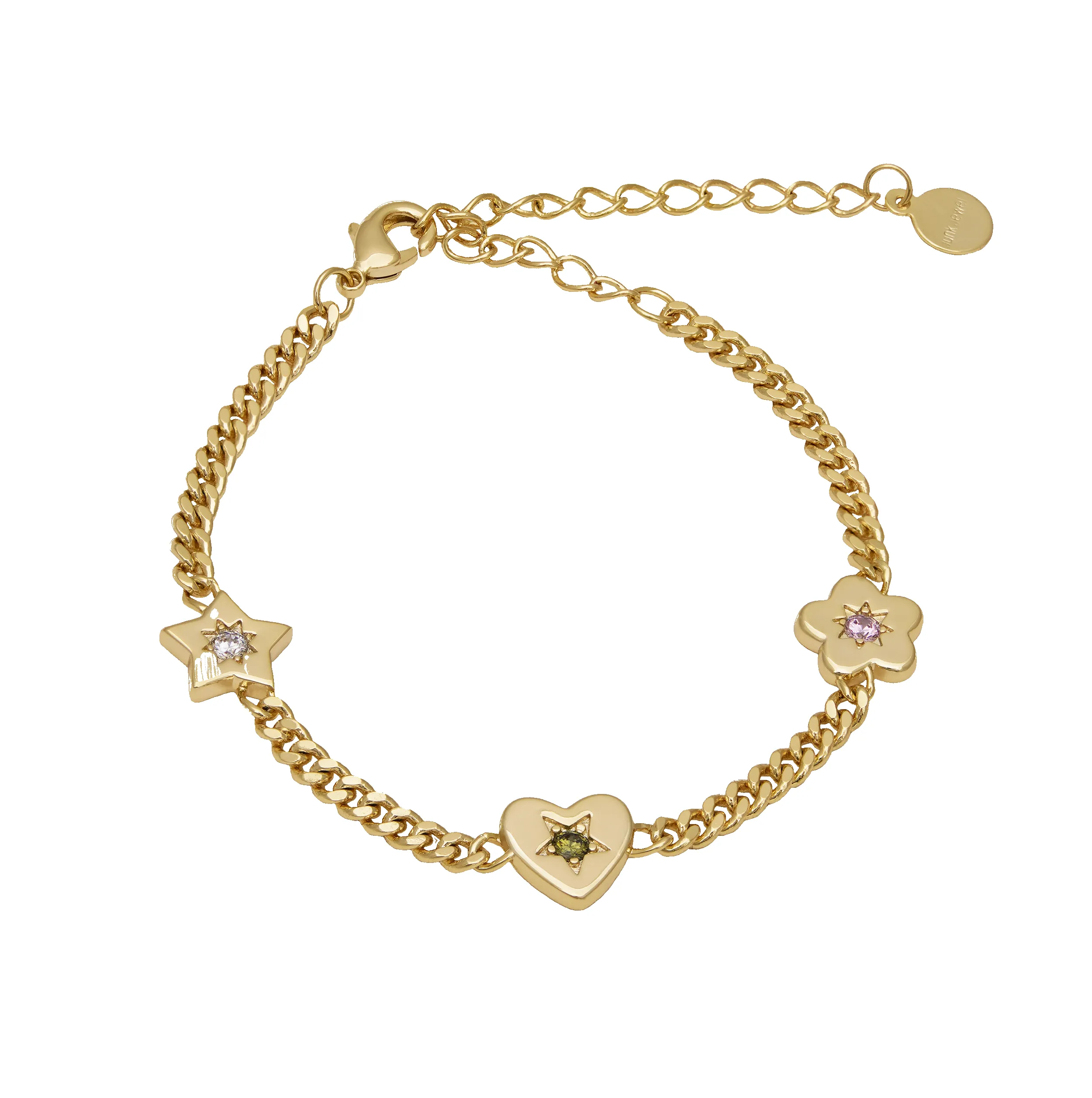 Retro Gemstone Charm Bracelet sold by Cara & The Sky