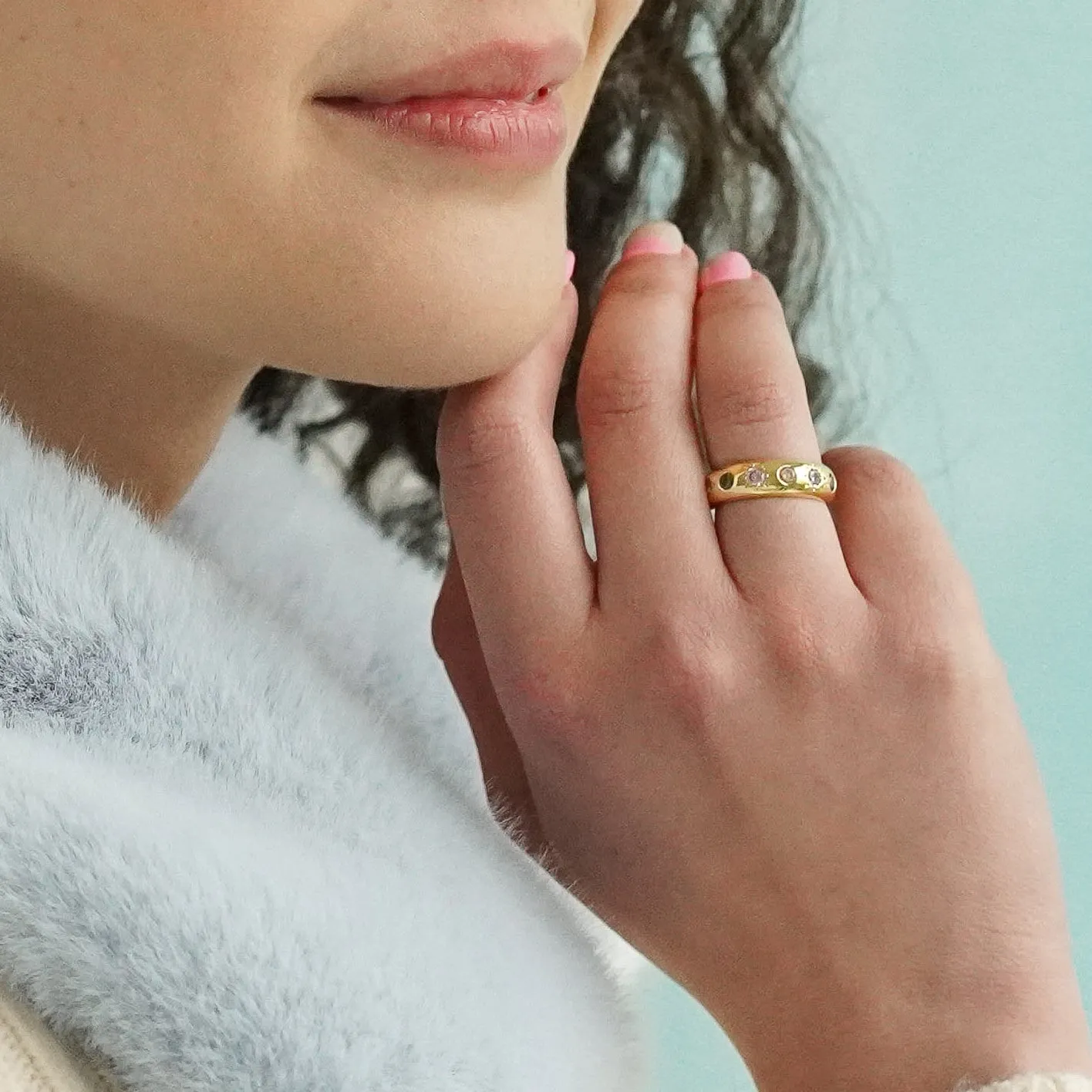 Pastel Stone Chunky Band Ring sold by Cara & The Sky product image thumbnail 3