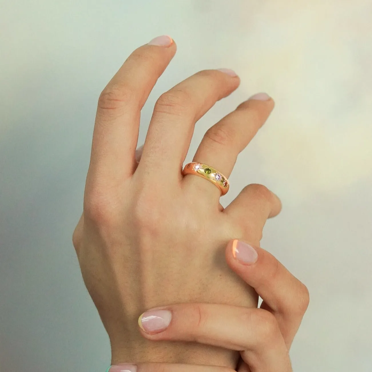 Pastel Stone Chunky Band Ring sold by Cara & The Sky product image thumbnail 5