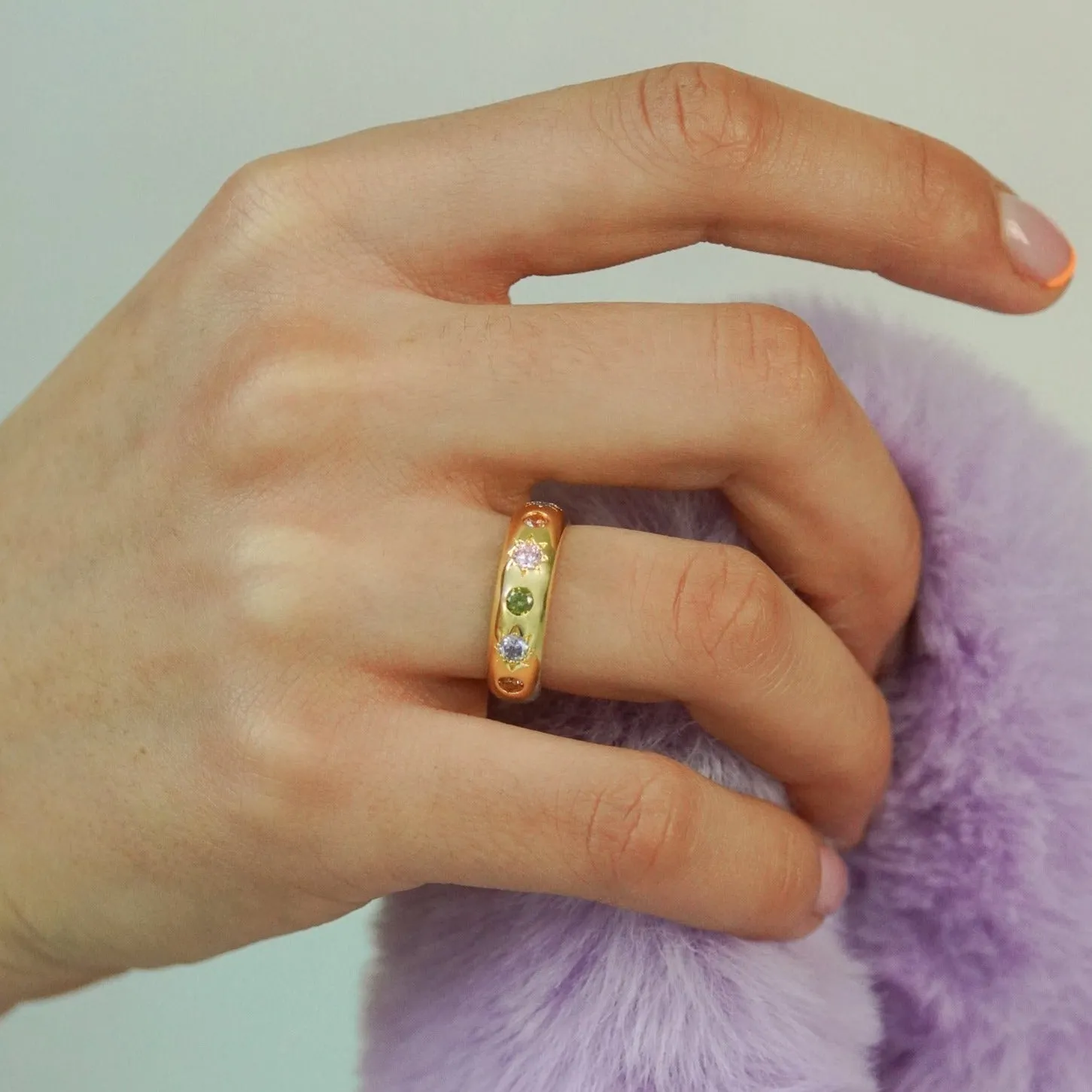 Pastel Stone Chunky Band Ring sold by Cara & The Sky product image thumbnail 2