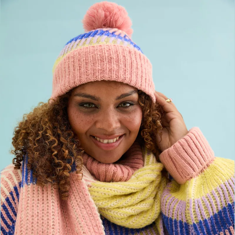 Phoebe Hat and Leia Scarf Set - Pink sold by Cara & The Sky
