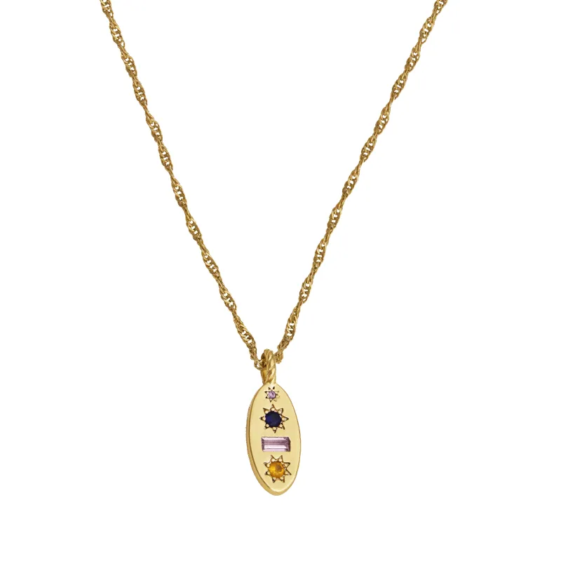 Midnight Gemstone Charm Necklace made by Cara & The Sky