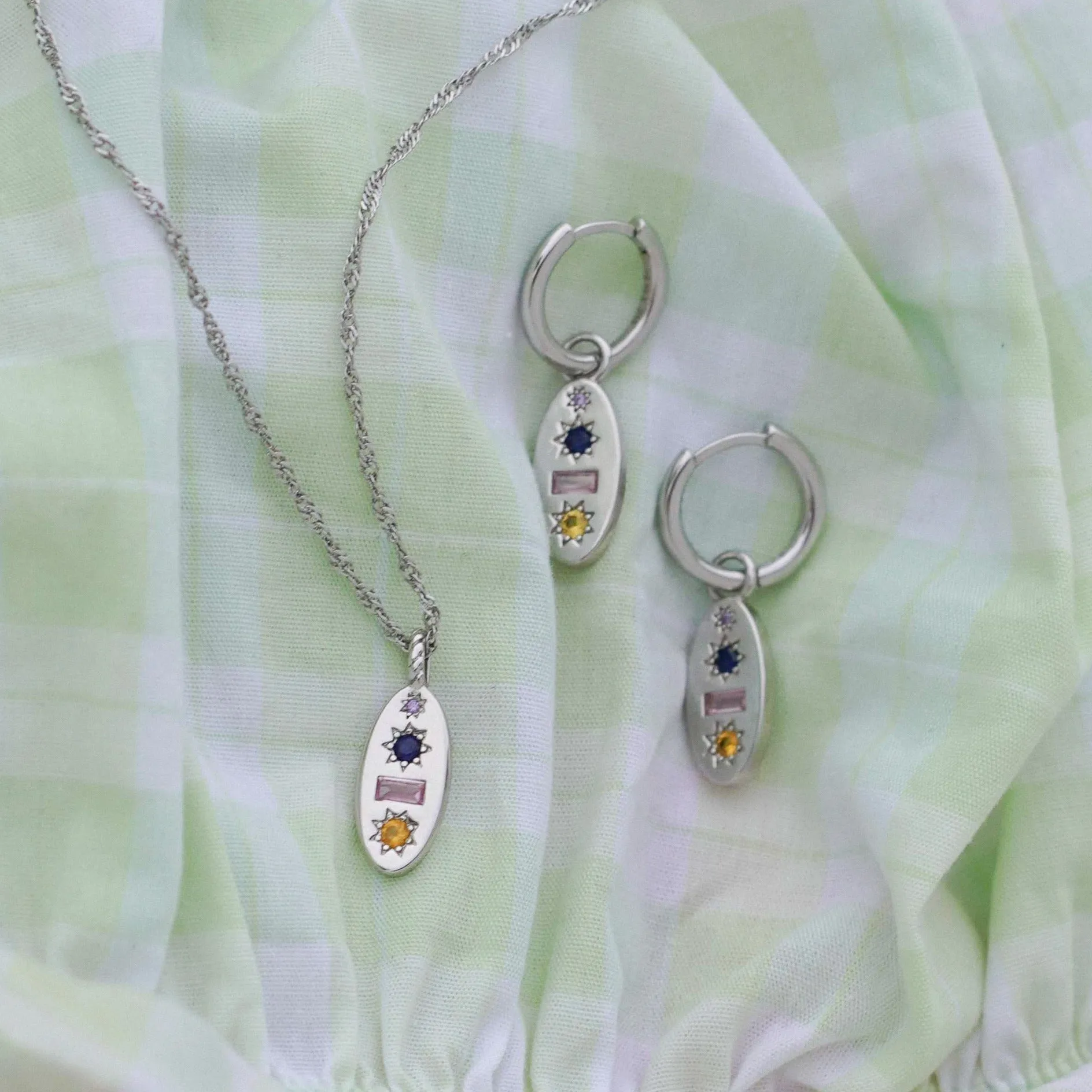 Midnight Gemstone Charm Necklace sold by Cara & The Sky product image thumbnail 5
