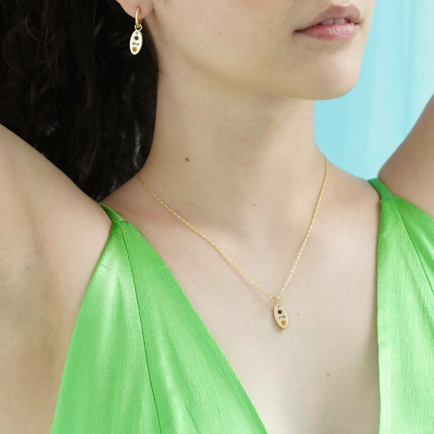 Midnight Gemstone Charm Necklace sold by Cara & The Sky product image thumbnail 2