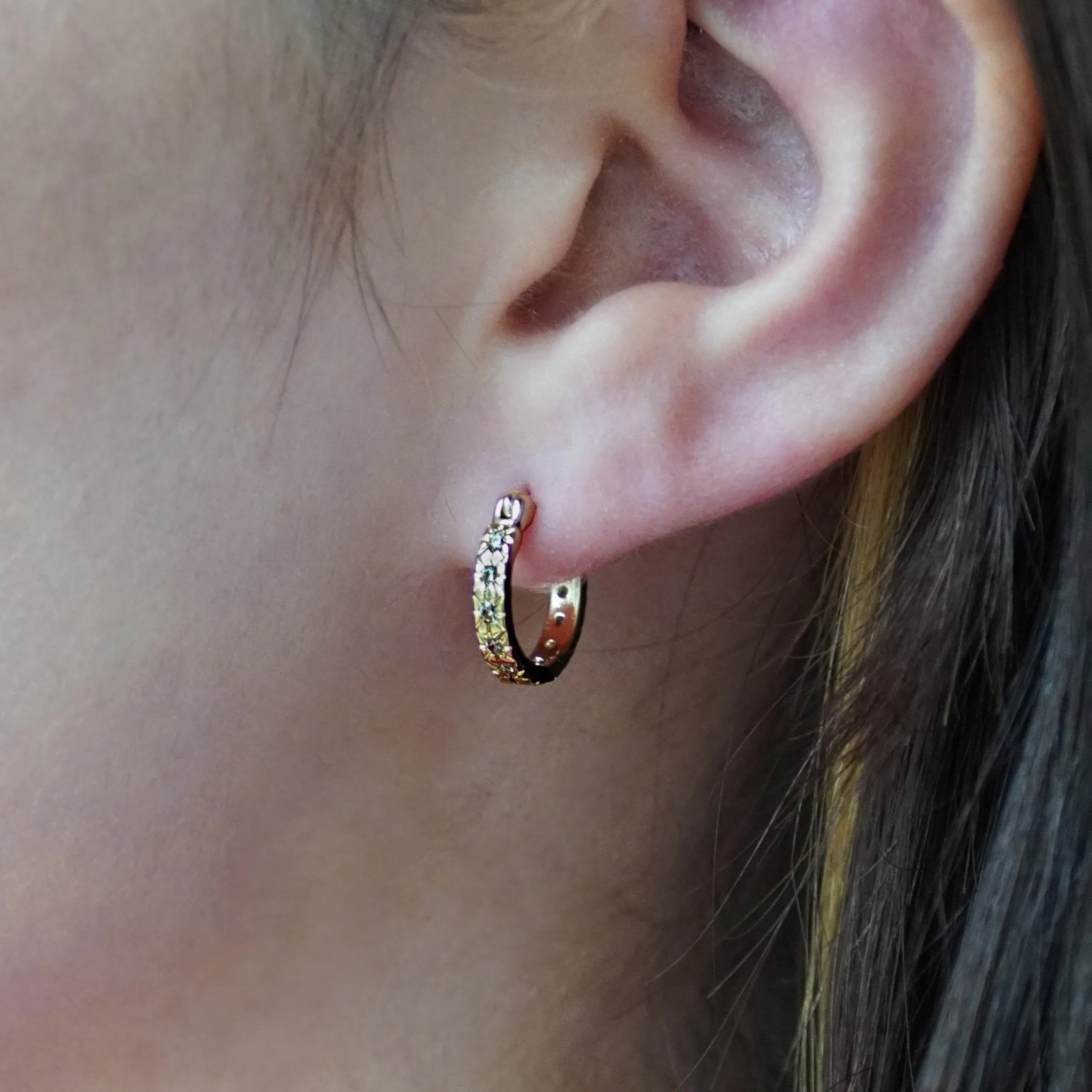 Champagne Crystal Jewelled Hoop Earrings sold by Cara & The Sky product image thumbnail 3