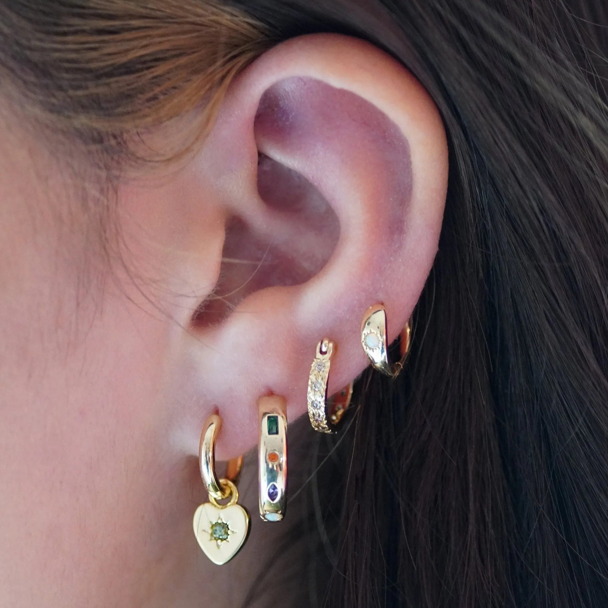 Champagne Crystal Jewelled Hoop Earrings sold by Cara & The Sky product image thumbnail 4
