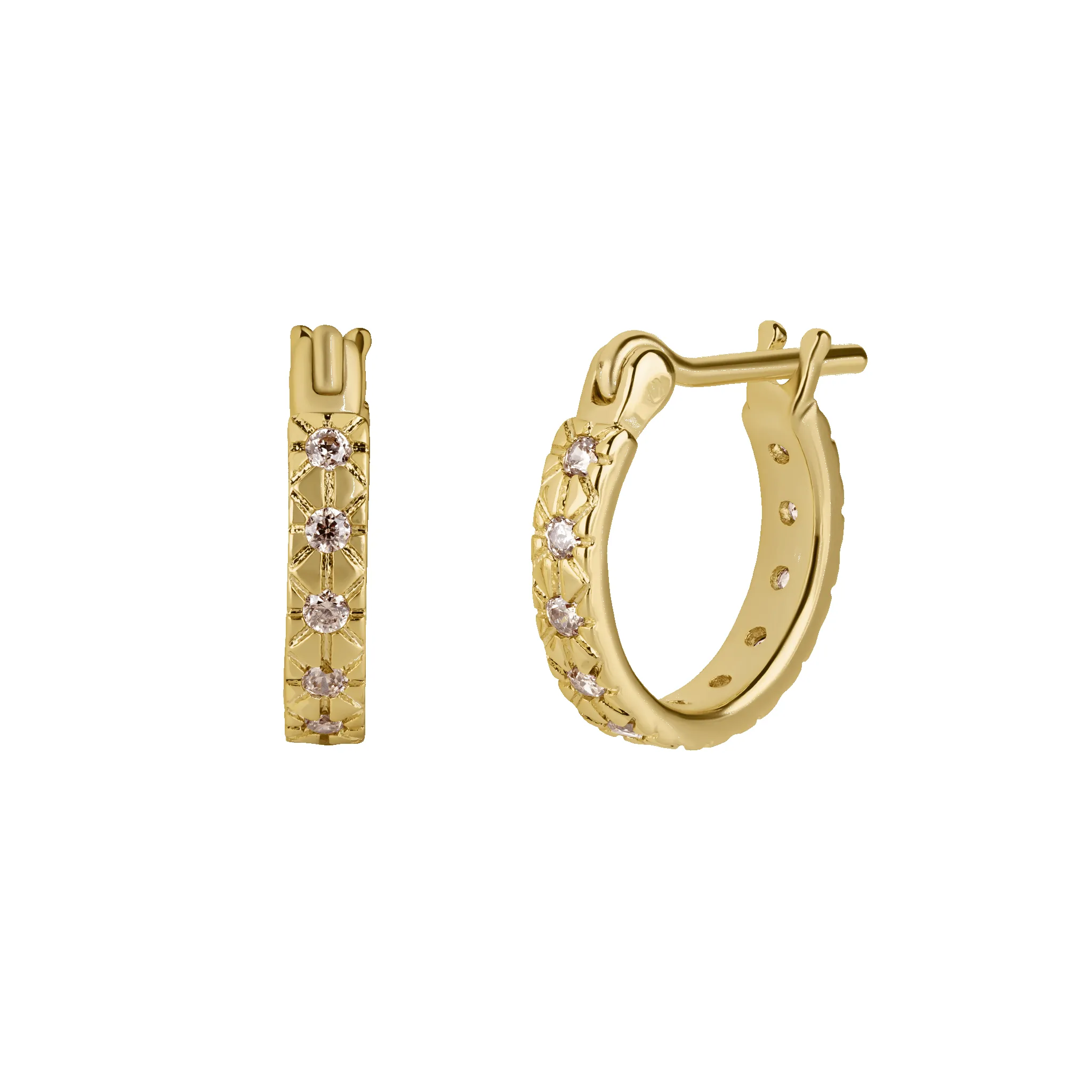 Champagne Crystal Jewelled Hoop Earrings sold by Cara & The Sky