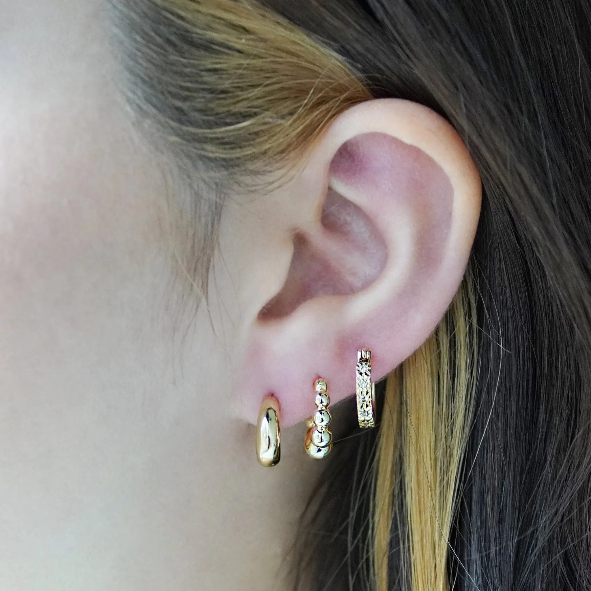 Champagne Crystal Jewelled Hoop Earrings sold by Cara & The Sky product image thumbnail 5