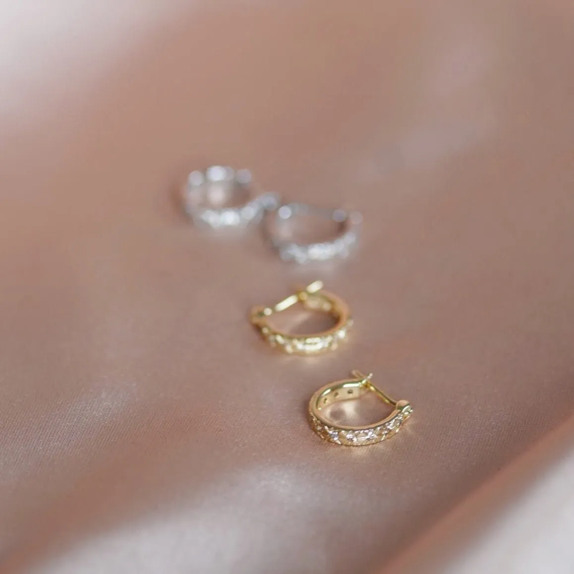 Champagne Crystal Jewelled Hoop Earrings sold by Cara & The Sky product image thumbnail 2