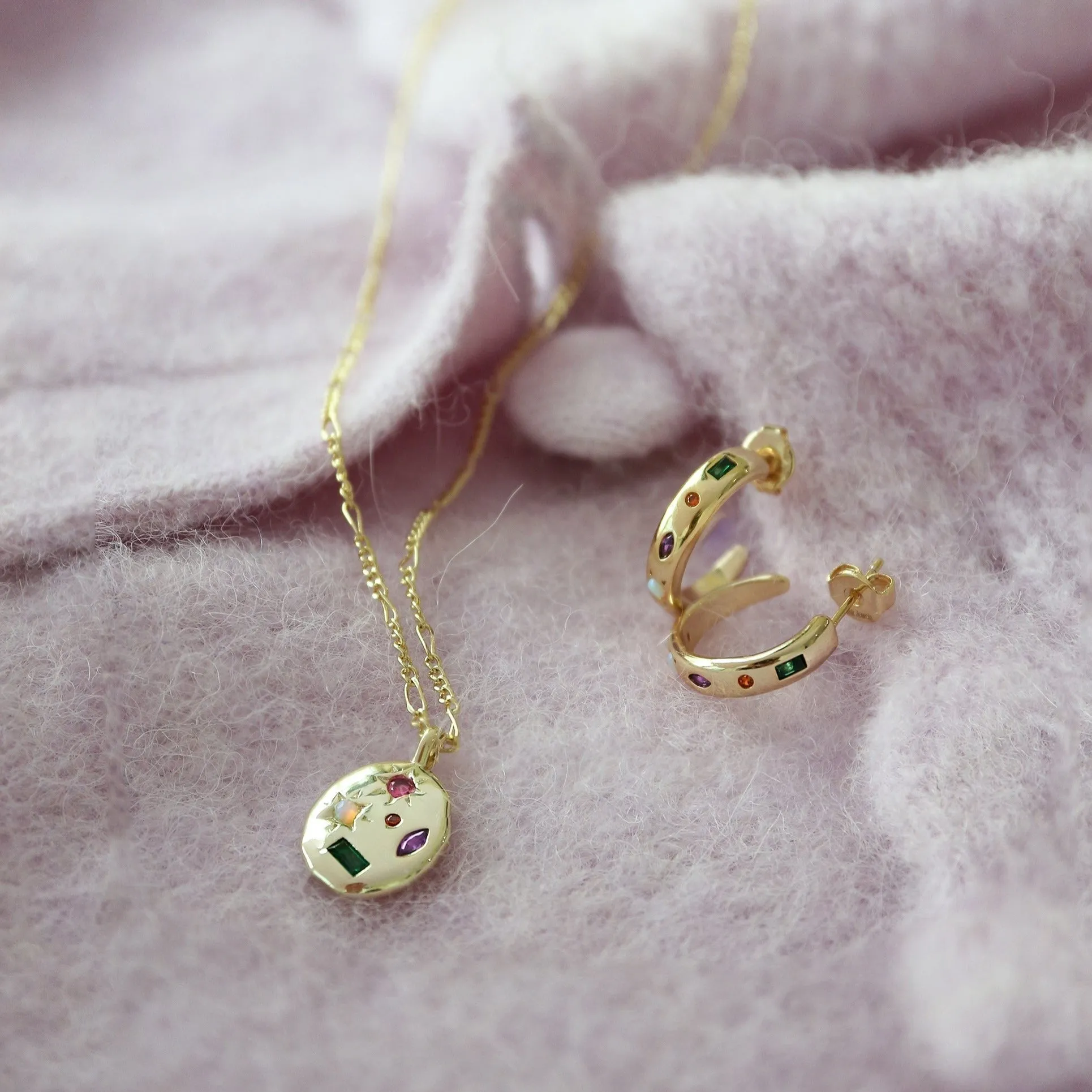 Kaleidoscope Gemstone Rainbow Necklace sold by Cara & The Sky product image thumbnail 5