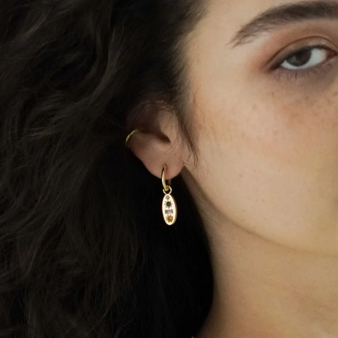 Midnight Gemstone Charm Hoop Earrings sold by Cara & The Sky product image thumbnail 2