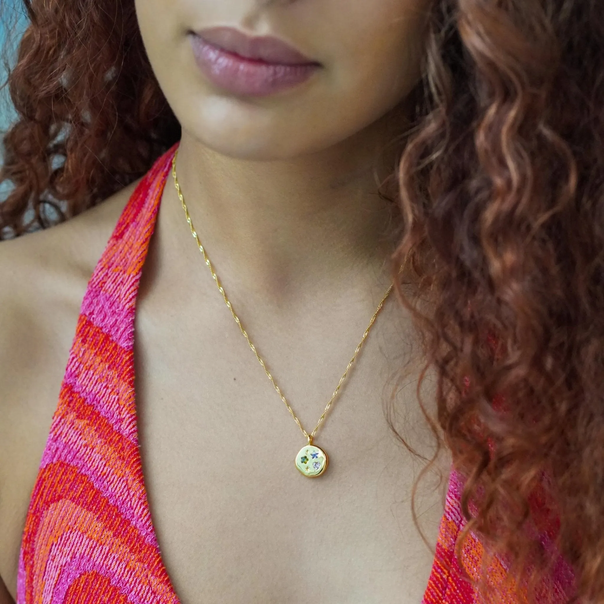 Jewelled Dreams Disc Necklace sold by Cara & The Sky product image thumbnail 4