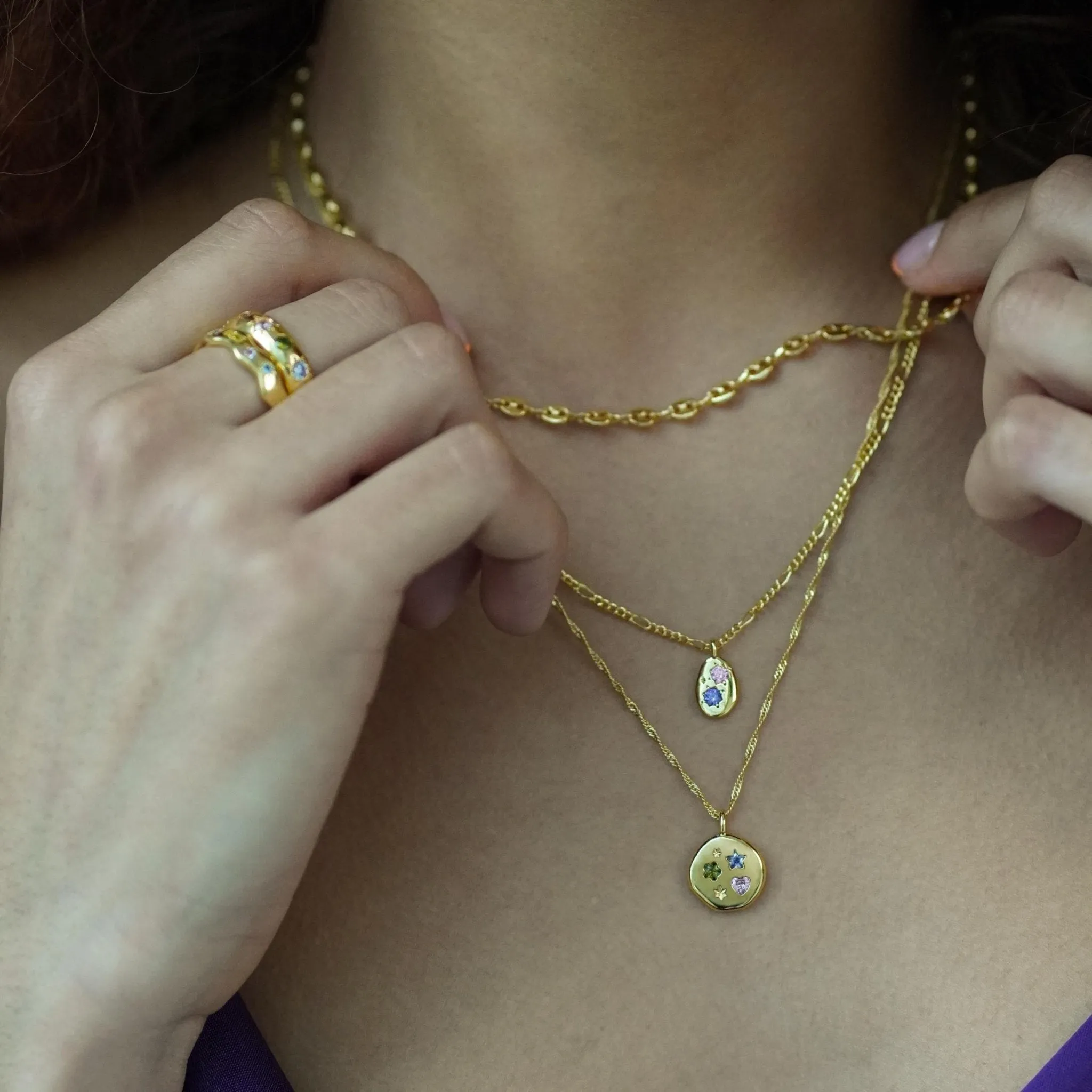 Jewelled Dreams Disc Necklace sold by Cara & The Sky product image thumbnail 5
